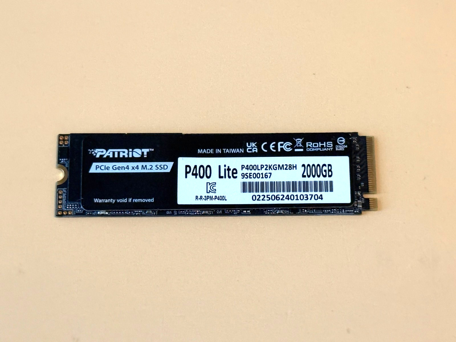 2TB SSD Patriot P400 Lite 2000GB M.2 2280 PCIe Gen4 x4 NVMe P400LP2KGM28H  36447