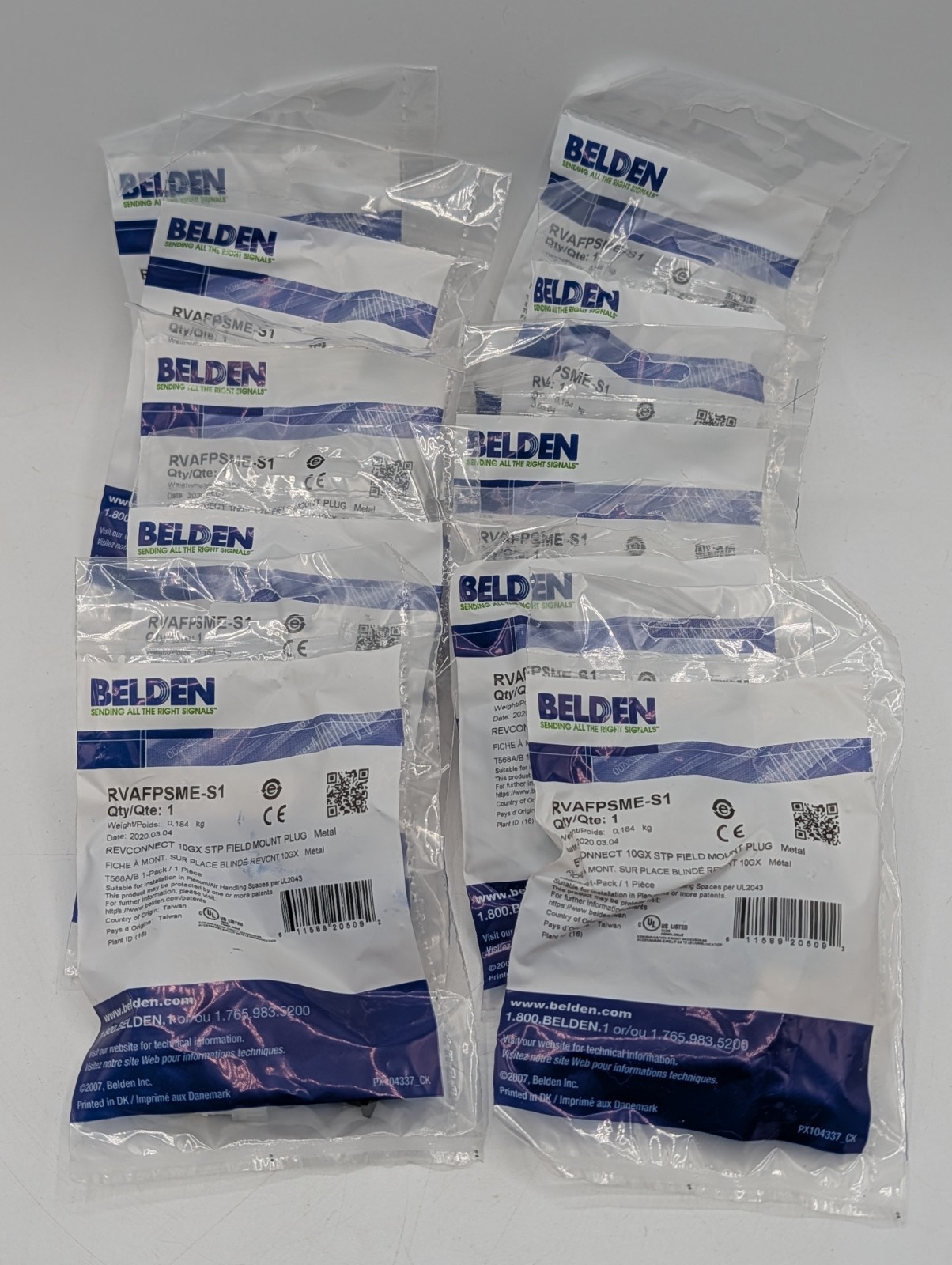 50 Belden Shielded Cat6A REVConnect Metal 10GX 10GXS STP Plug RVAFPSME-S1