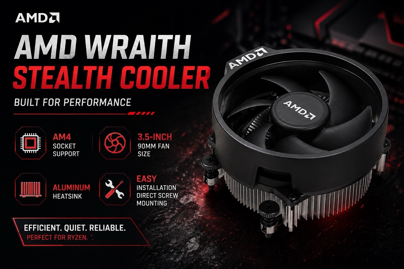 🔥SALE🔥AMD wraith stealth Ryzen Heatsink/Fan AM4 cpu cooler 712-000046