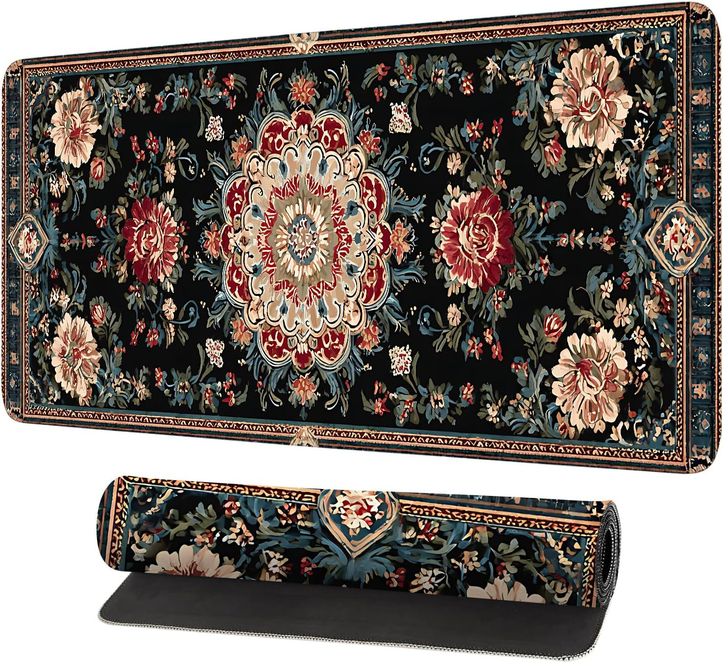 Vintage Persian Carpet Mouse Pad – Large Extended Desk Mat 31.5 X 11.8