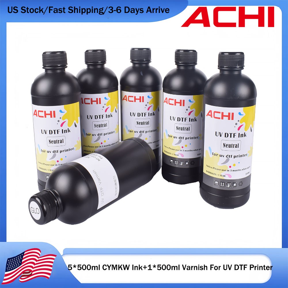 5*500ml UVDTF Ink+500ml Varnish For Epson XP600 XP800 A3 UV DTF Sticker Printer