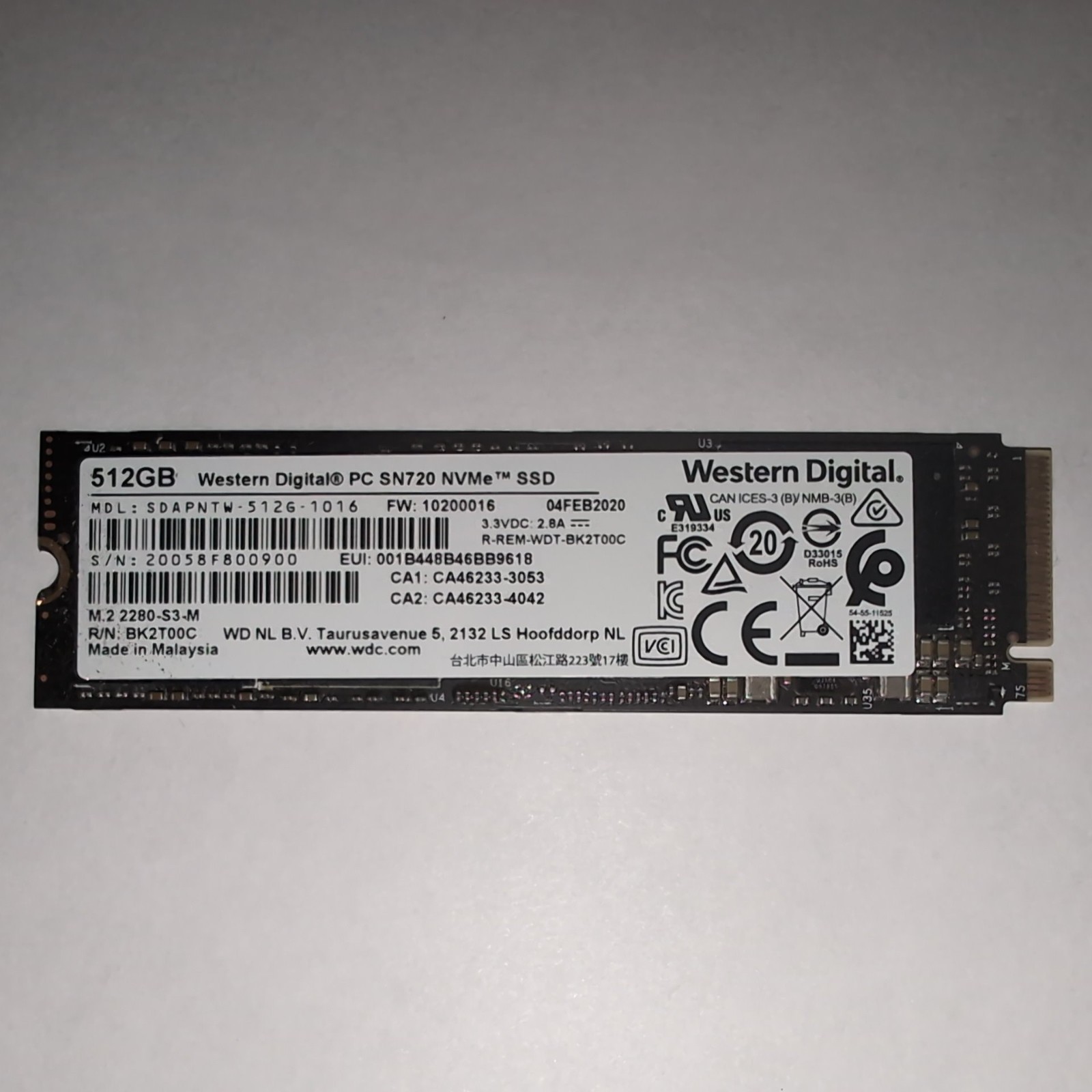 Western Digital SDAPNTW-512G-1006 B 512GB NVMe M.2 Laptop/Desktop SSD -- 100%