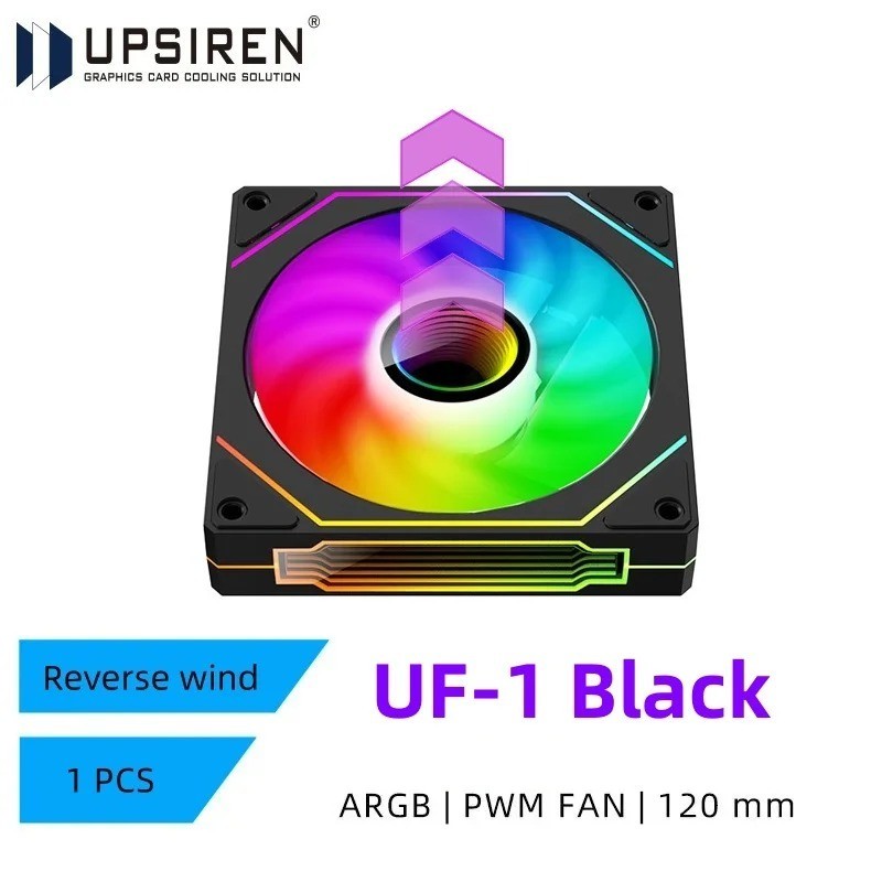 UPSIREN UF-1 PRISM 4 PRO 120mm ARGB PWM Case Fan 4-Pin Quiet Cooling 1500RPM