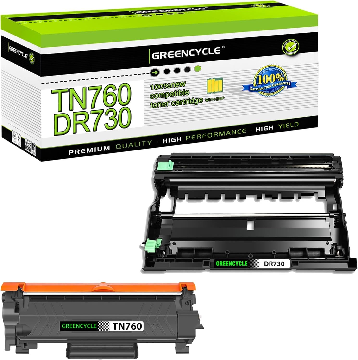 1PK TN760 Toner + 1PK DR730 Drum for Brother HL-L2390DW HL-L2395DW HL-L2350DW