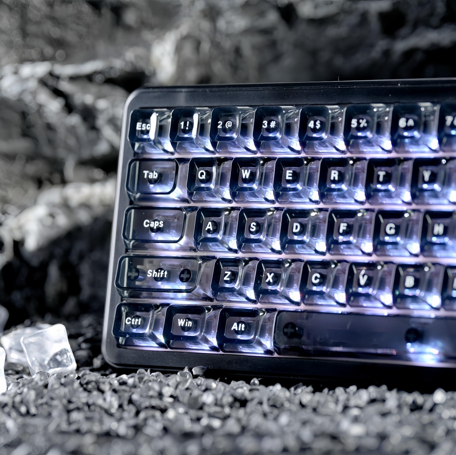 ICE Clear Keycaps Translucent Jelly Shine Through Key Caps Custom