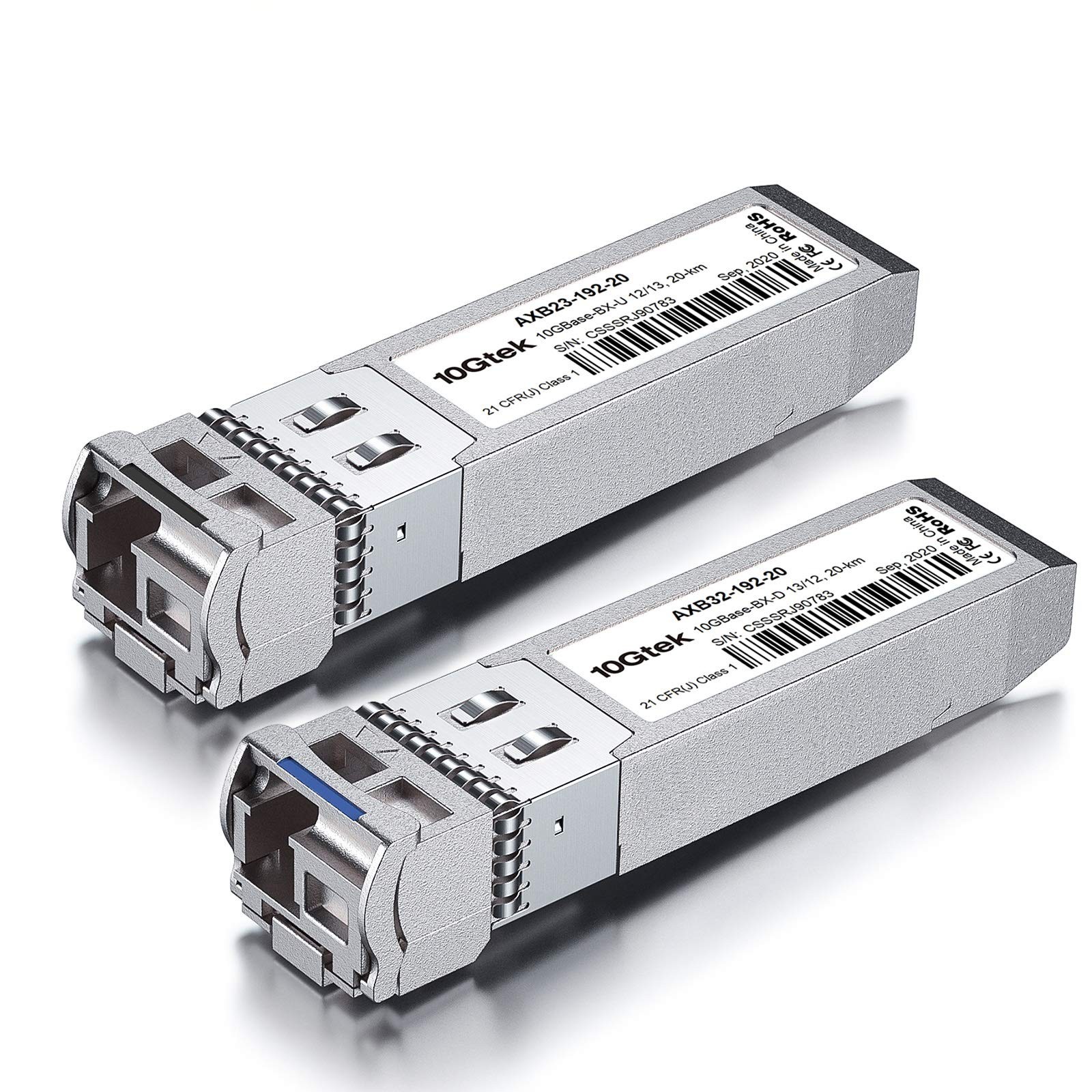 10Gtek a Pair of 10G SFP+ Bidi Transceiver, LC 10) 10G-Bidi: 20km, 1-Pair
