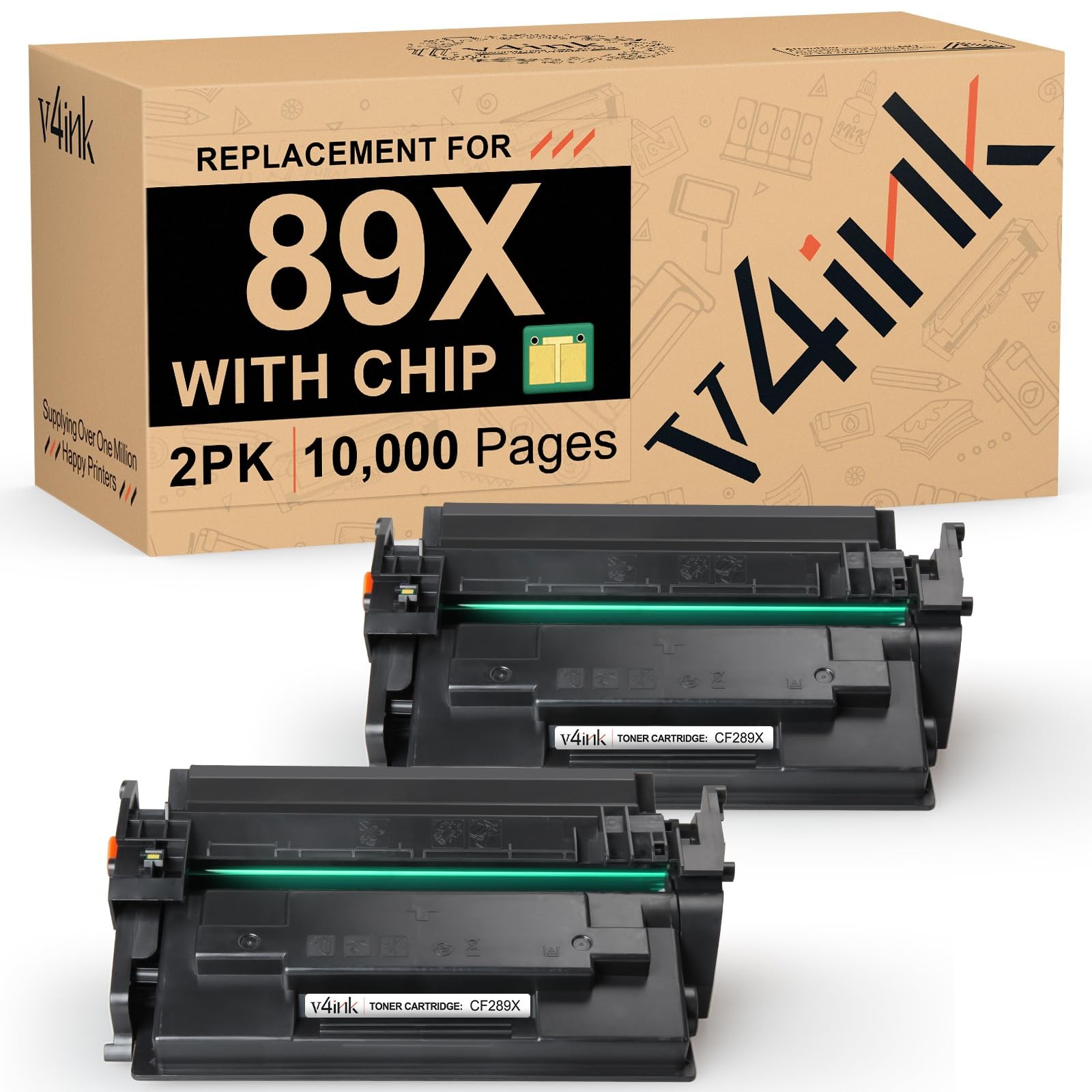 89X Black 2 Pack Toner Cartridge Compatible for HP CF289X
