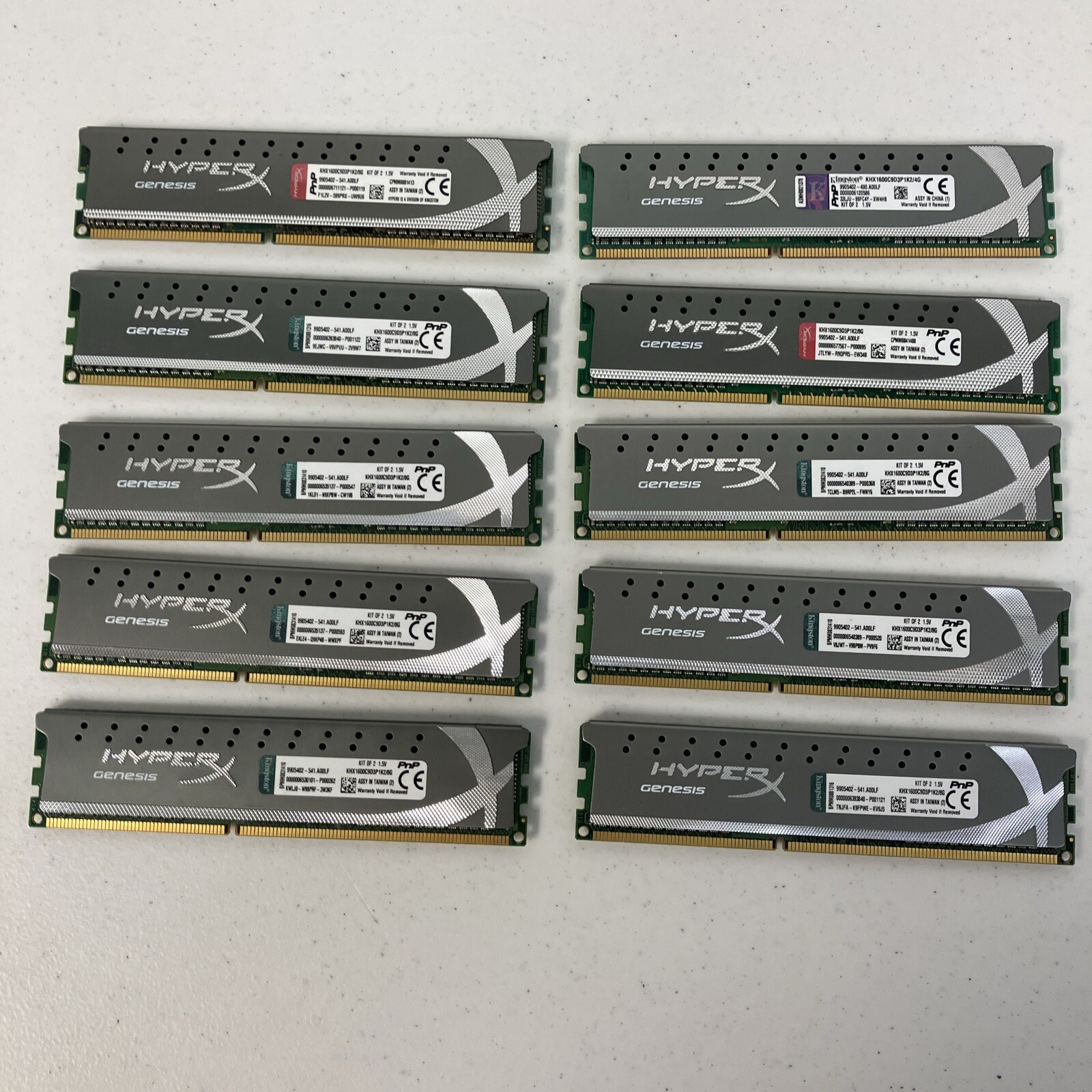 10 Sticks - Hyper X Genesis Kingston 9905402-544.A00LF 4GB 240pin DIMM DDR3