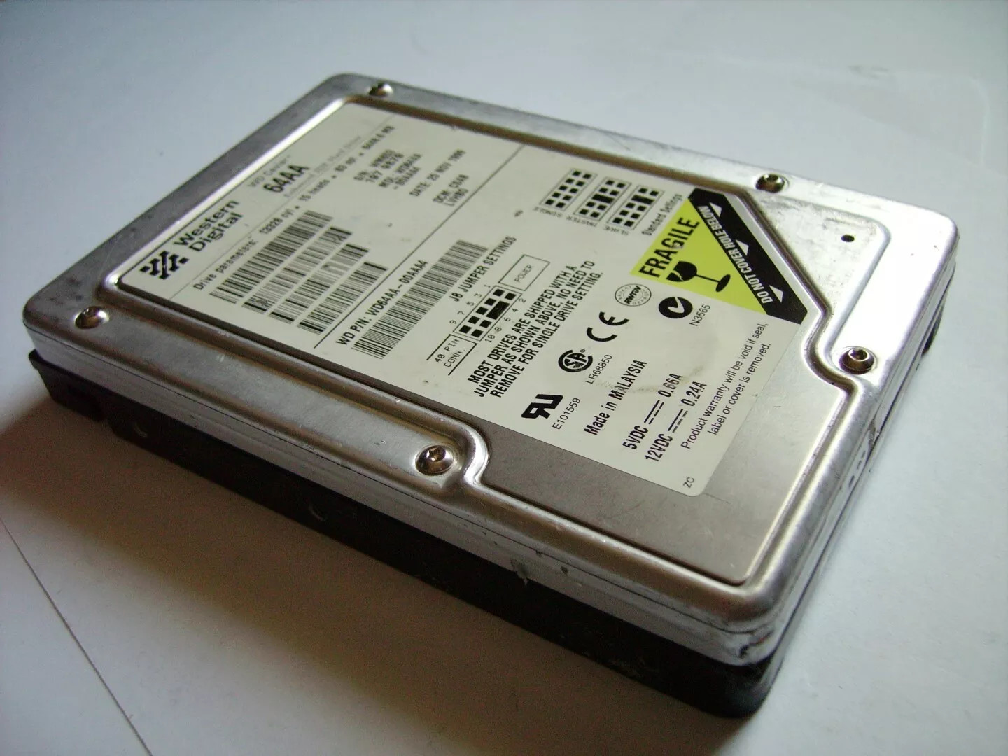 WD REBEL 6.4GB IDE HDD ATA-66 Tested Working