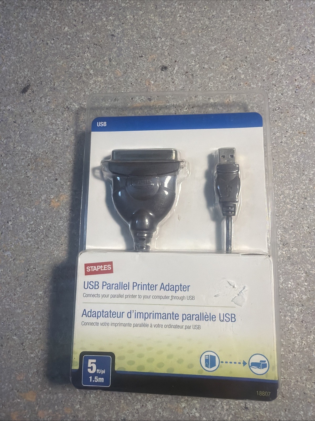 STAPLES USB Parallel Printer Adapter *New Unused*