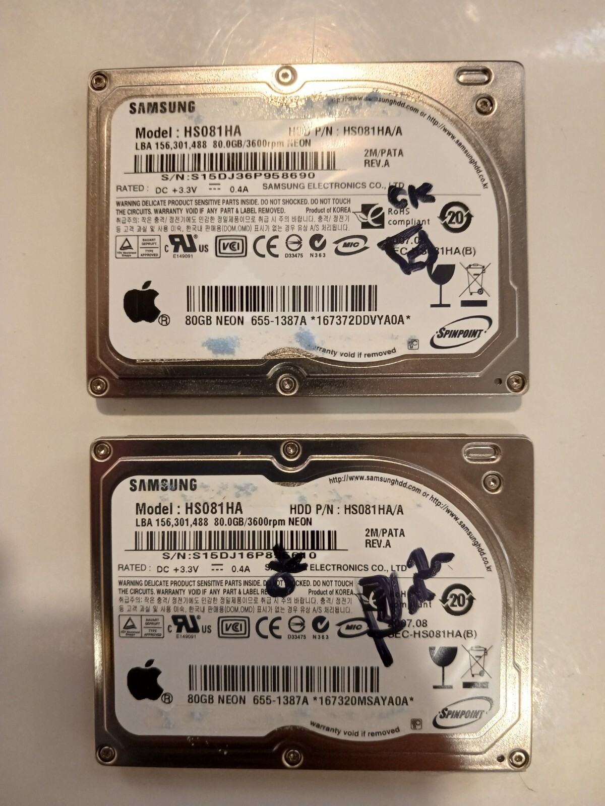 1 SAMSUNG HS081HA OR TOSHIBA MK8022GAA 80GB FOR IPOD CLASSIC 6TH 80GB USA SELLER