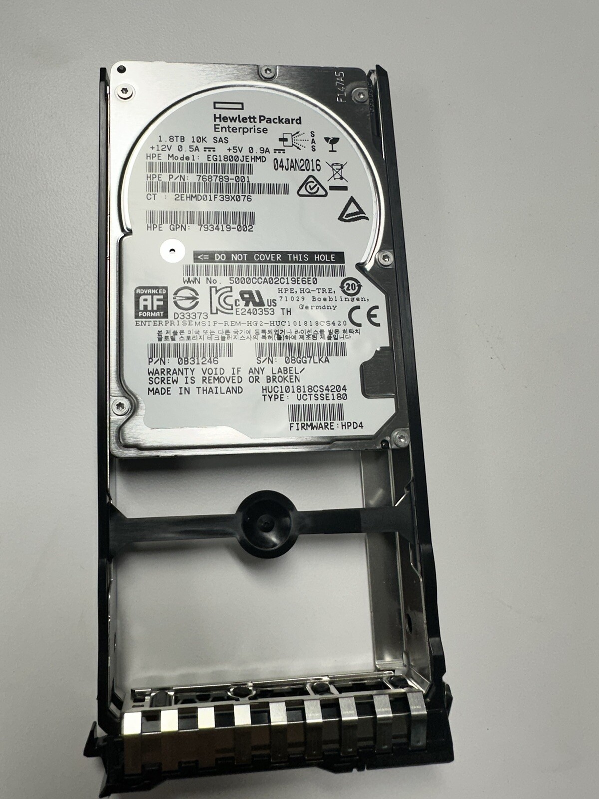 HP 1.8TB,Internal,10000 RPM,2.5 inch (791034-B21) Hard Drive