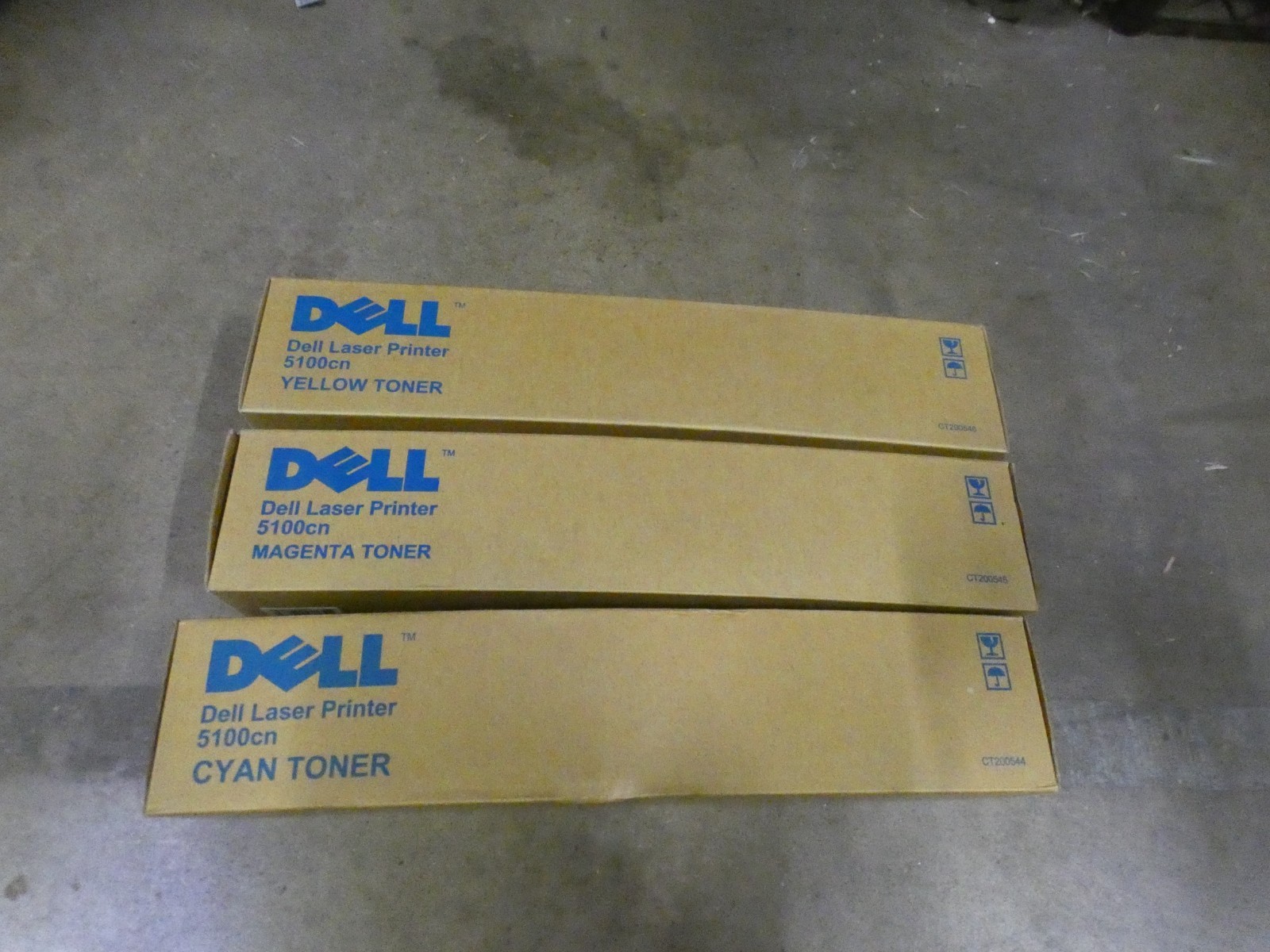 DELL 5100cn Magenta Cyan Yellow 3-Color Set M/C/Y Toner Cartridges Genuine OEM