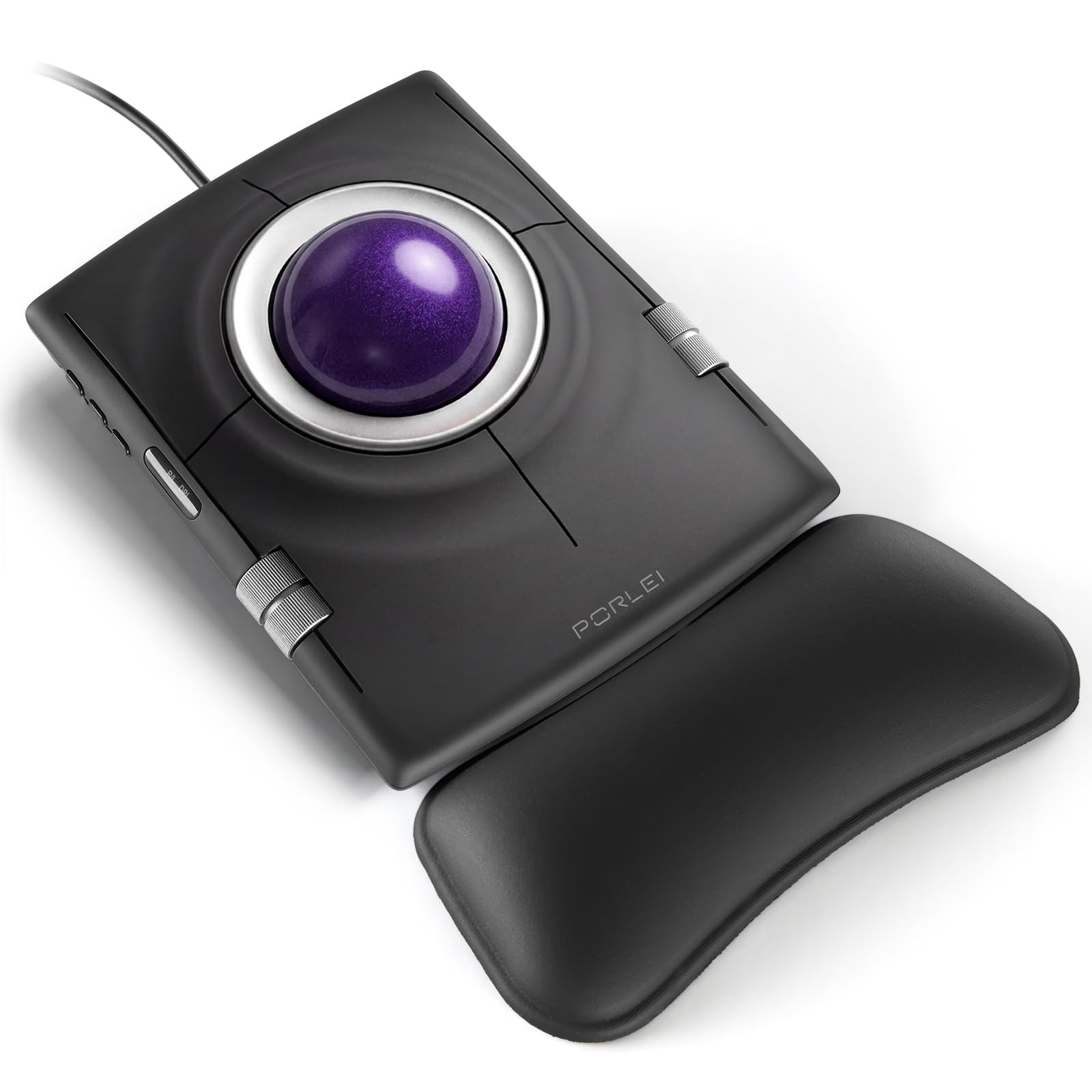 Wired Ergonomic Trackball Mouse, 55mm for Large Hands, Ambidextrous Design