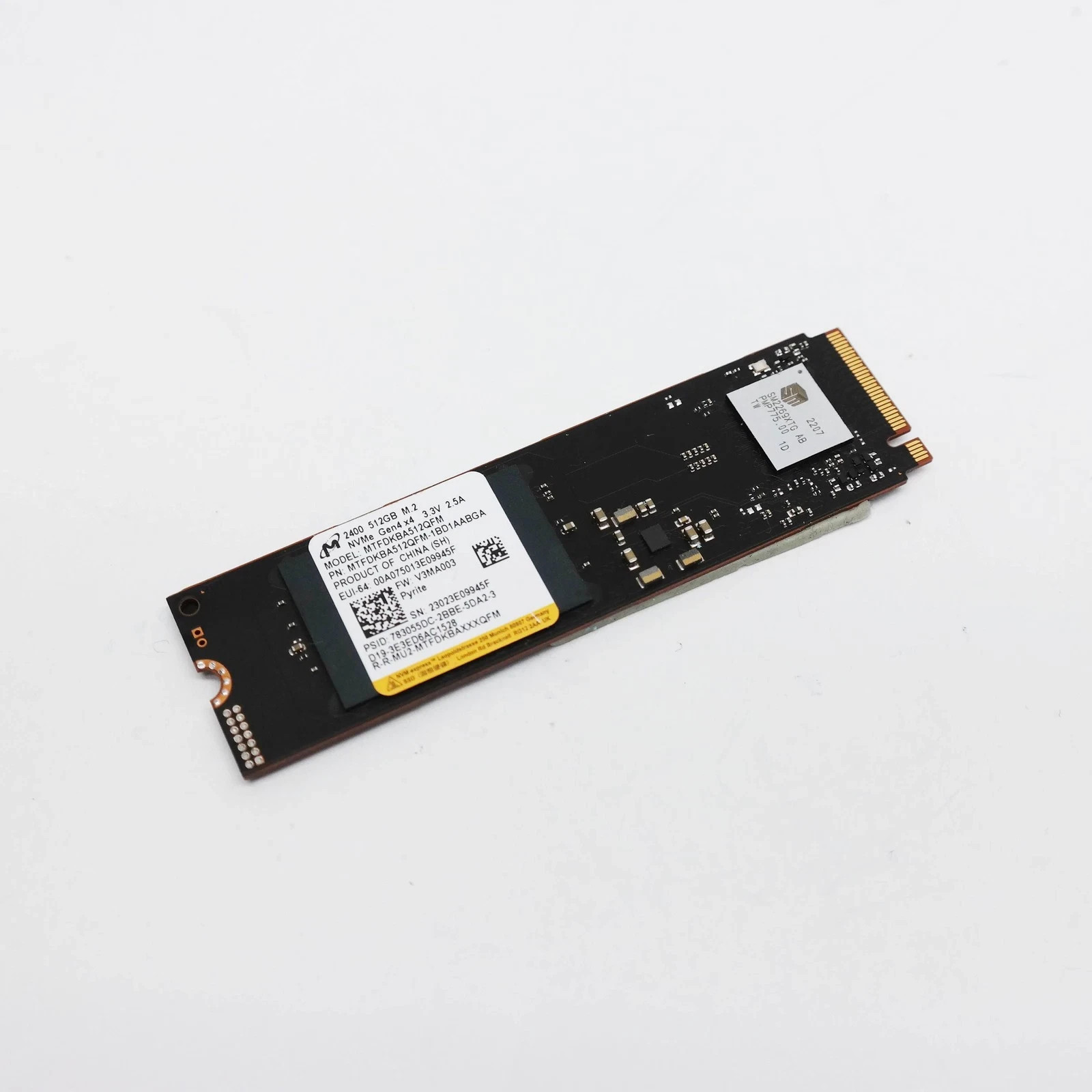 Micron 2400 512GB Gen 4x4 PCIe NVMe M.2 2280 SSD MTFDKBA512QFM