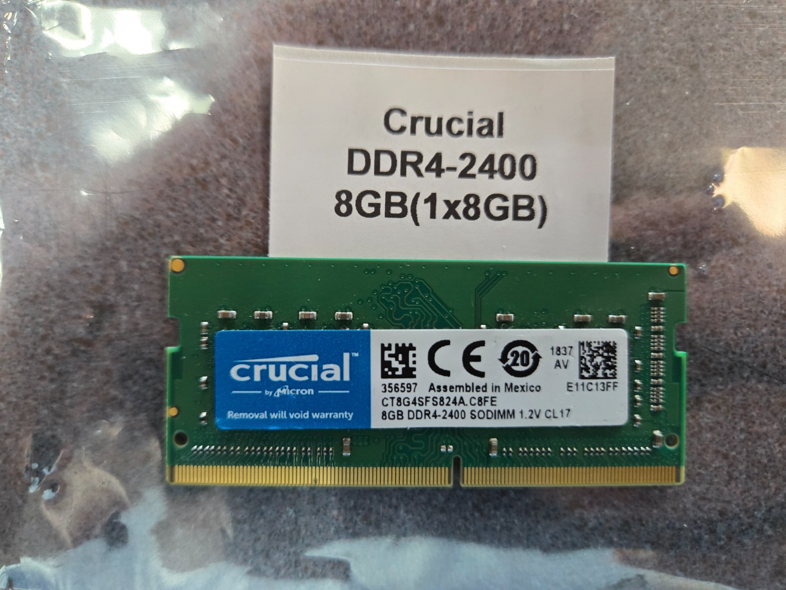Crucial 8GB (Set 1 x 8gb)  Laptop RAM sodimm PC4-3200AA