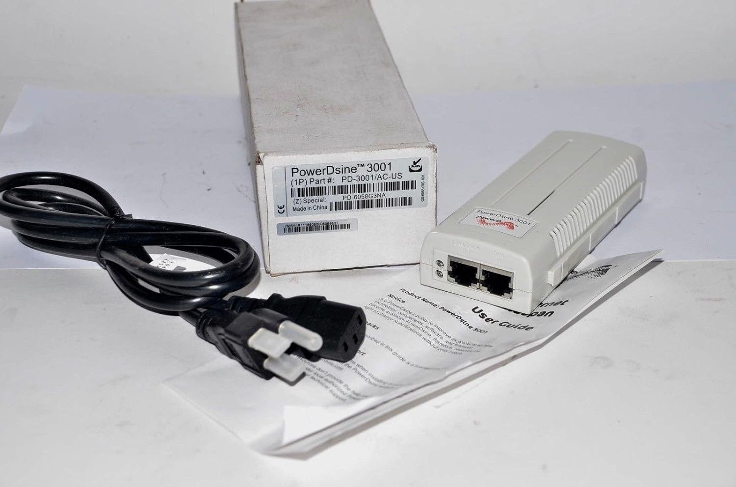 PowerDsine PD-3001AC POE Power Over Ethernet Injector w/ AC Power Cord NEW