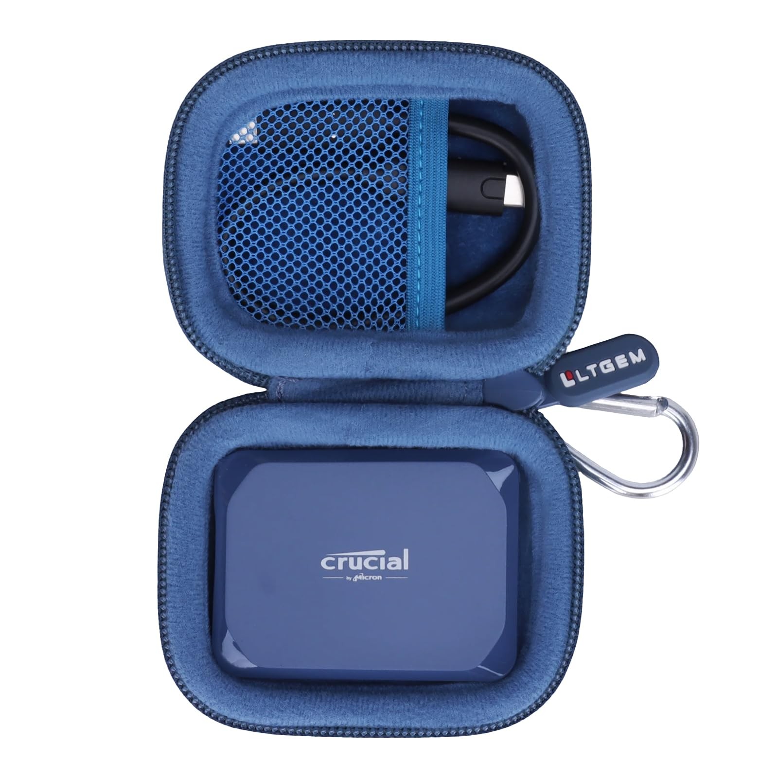 LTGEM Case for Crucial X9/X10/X10 Pro Portable SSD 3.7"L x 2.9"W x 1.5"H, Blue