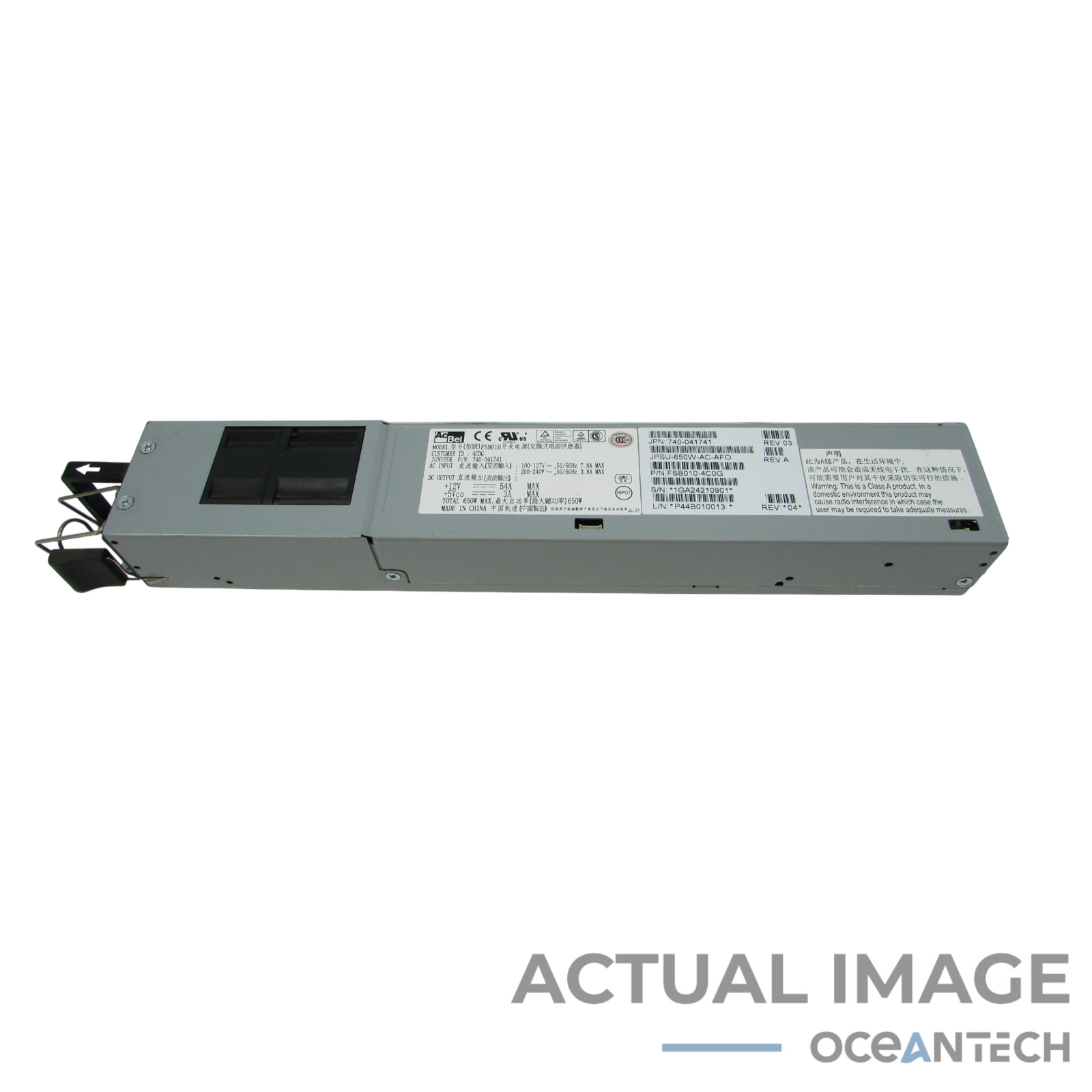 Juniper JPSU-650W-AC-AFO 650W Spare Power QFX5100 EX4550 QFX5110