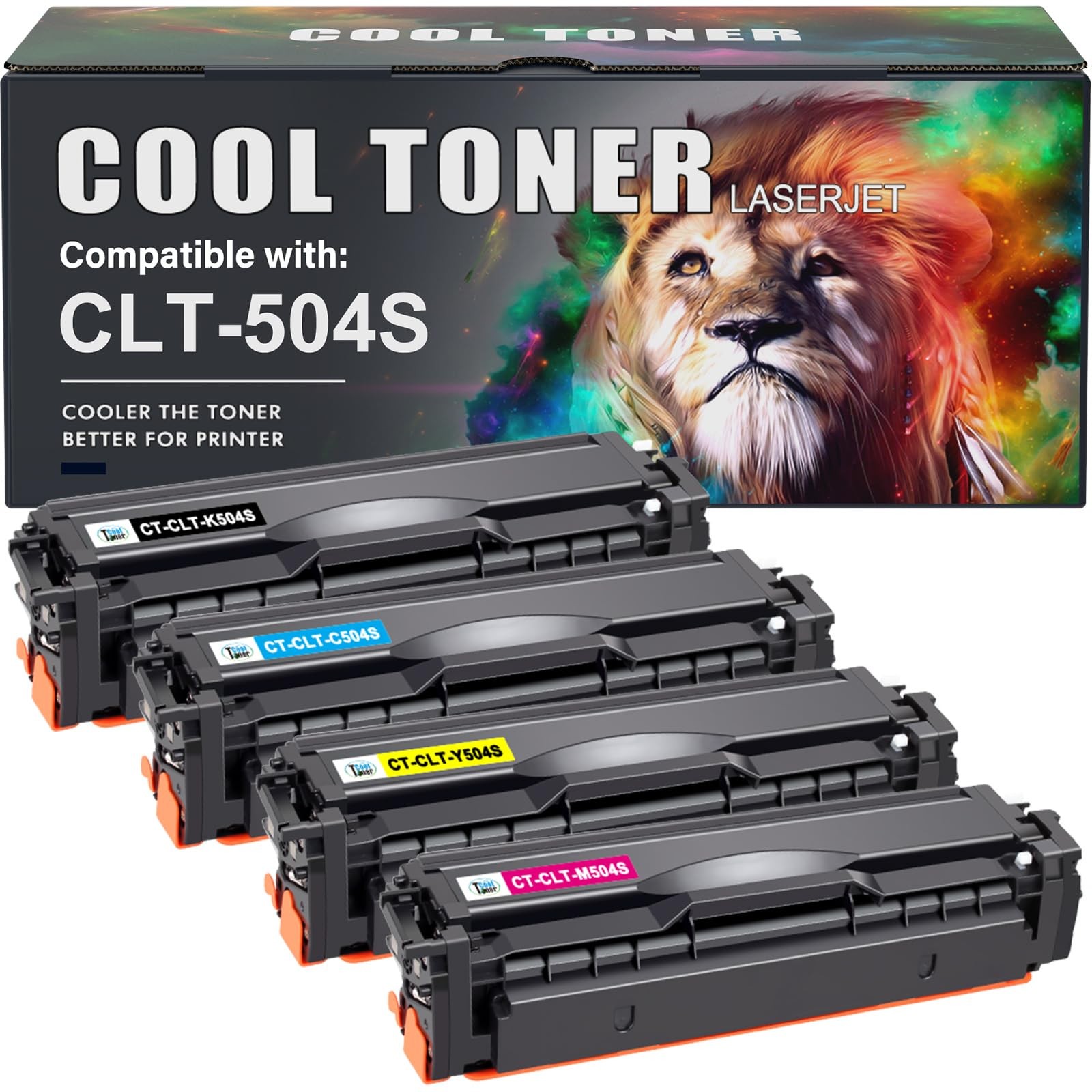 CLT-K504S CLT-504S Toner Cartridge for Samsung C1860FW C1810W 4-Pack