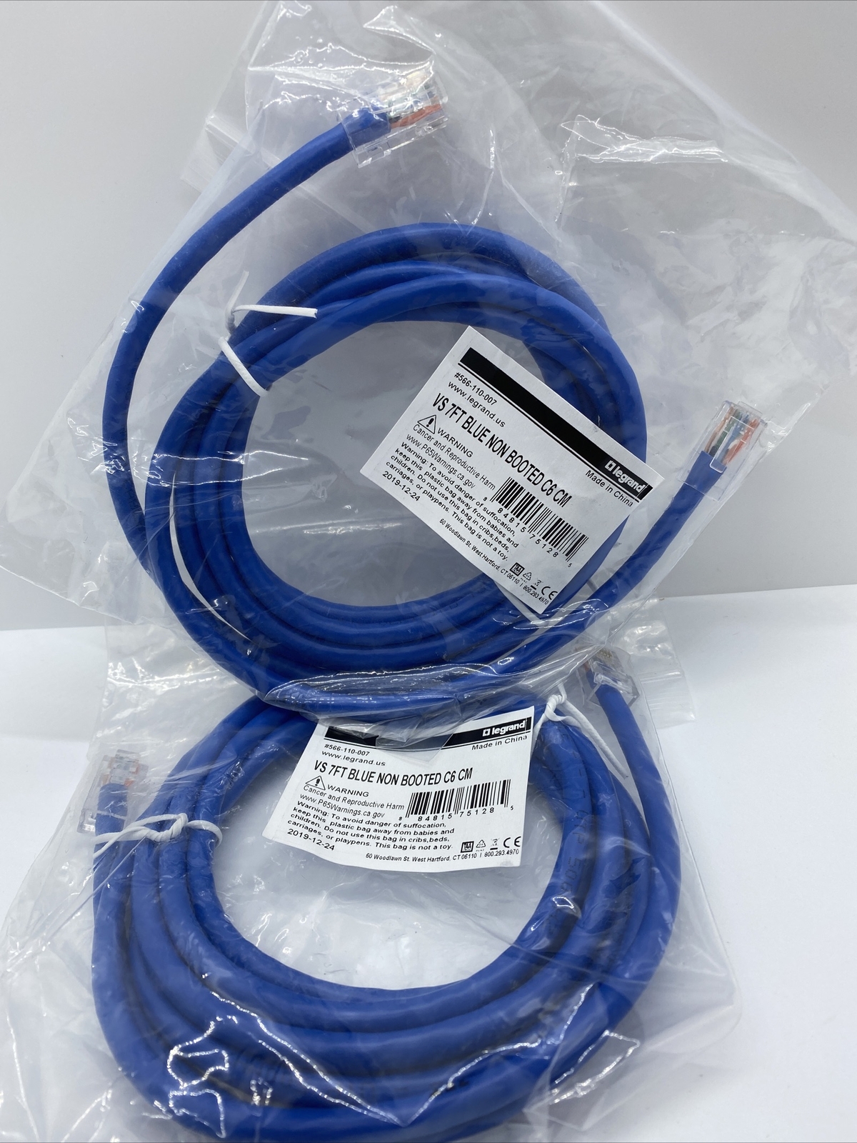 VS 7FT Blue NON BOOTED C6 CM CAT6 7 Foot Network Patch Cable