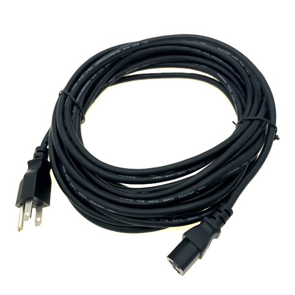 25FT Universal 3 Prong AC Power Cord Cable 18AWG for Computer Printer Monitor TV