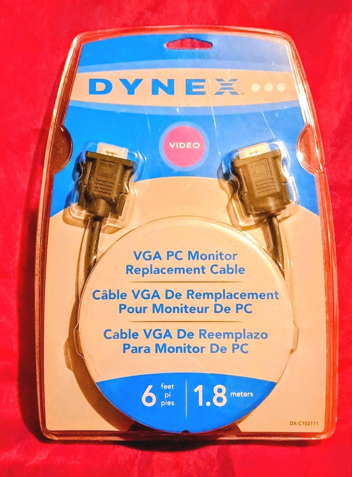 DYNEX DX-C102111 6ft VGA PC Monitor Replacement Cable Nickel Connectors NEW