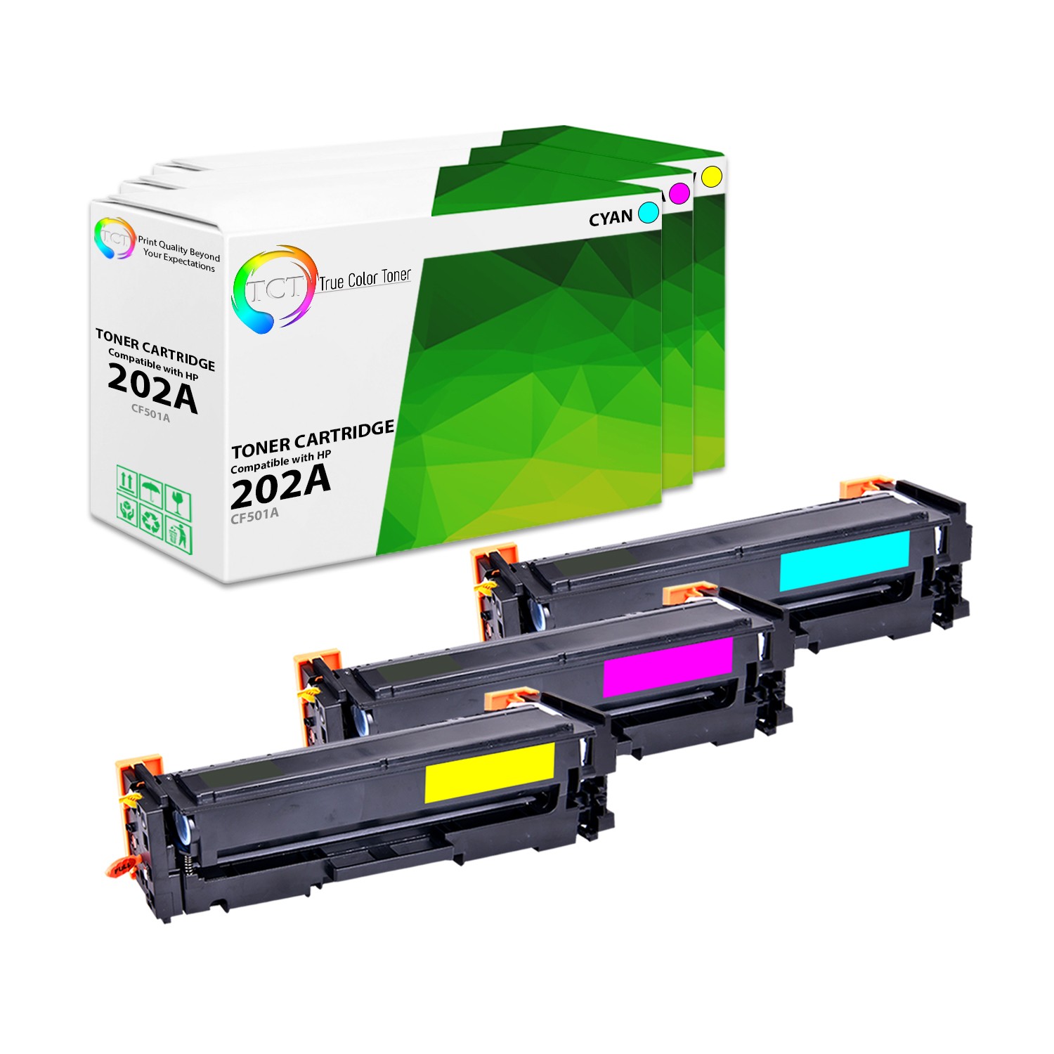 3Pk TCT 202A CF501A CF502A CF503A For HP M280nw M254dw M281fdw Compatible Toner
