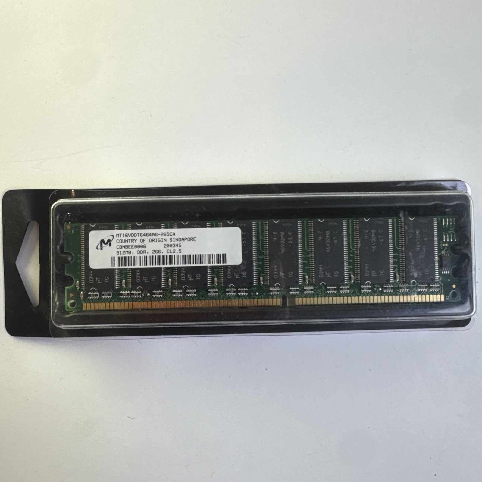 Micron 512MB DDR1 PC-2100 DDR-266 266MHz CL2.5 184-Pin ECC Desktop RAM DIMM