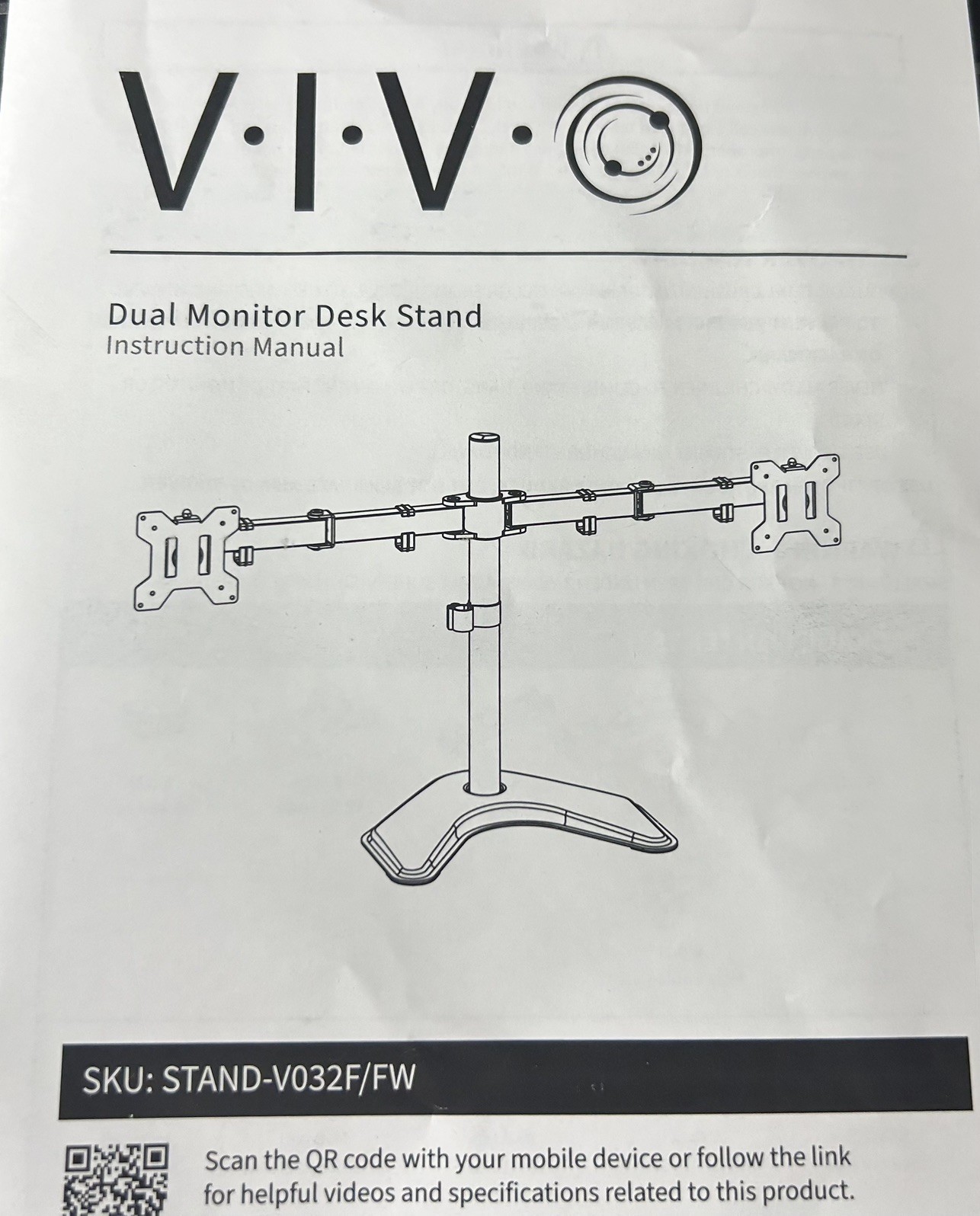 VIVO Stand-V032 Dual Monitor Desk Mount Black Adjustable 
