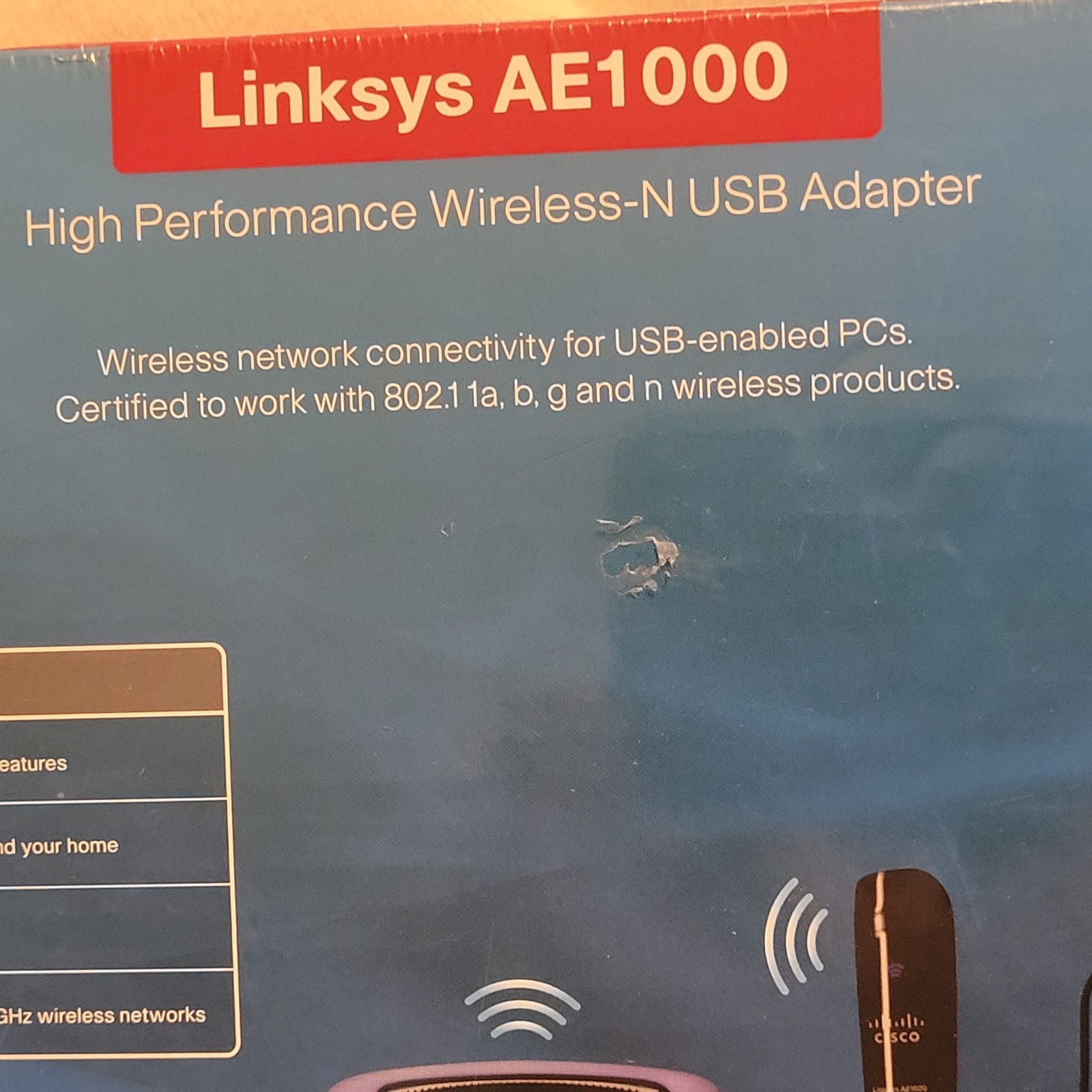 Cisco Linksys AE1000 High Performance Wireless-N USB ADAPTER Factory Sealed Box