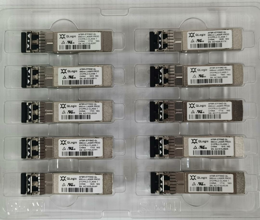 10pcs Qlogic Avago AFBR-57F5MZ-QL 16Gbps 850NM Fibre Channel SFP+ Transceiver