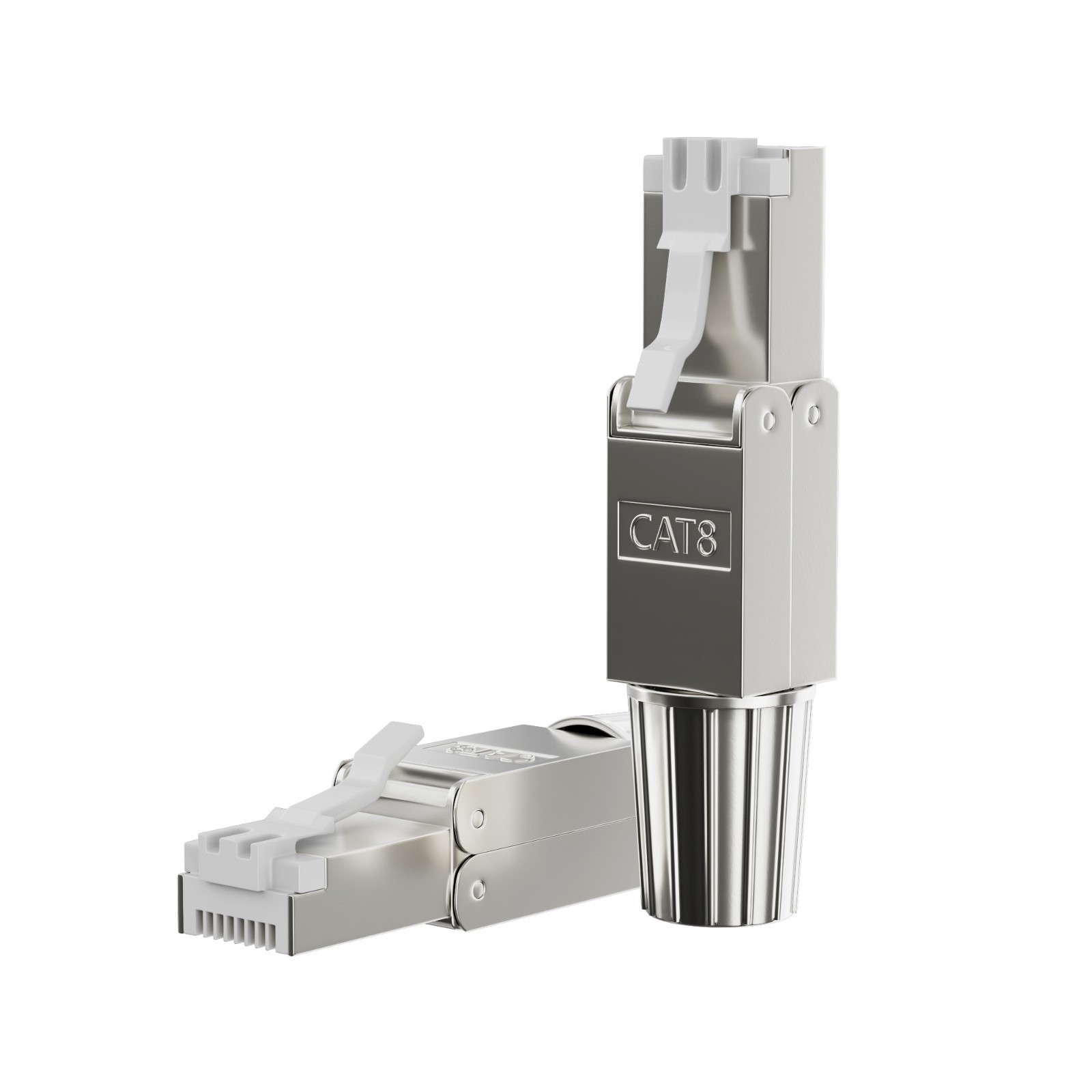 SYSTON Cat8 RJ45 Connectors 2-Pack, Ethernet Cable RJ45 Plug Terminal Zinc Alloy