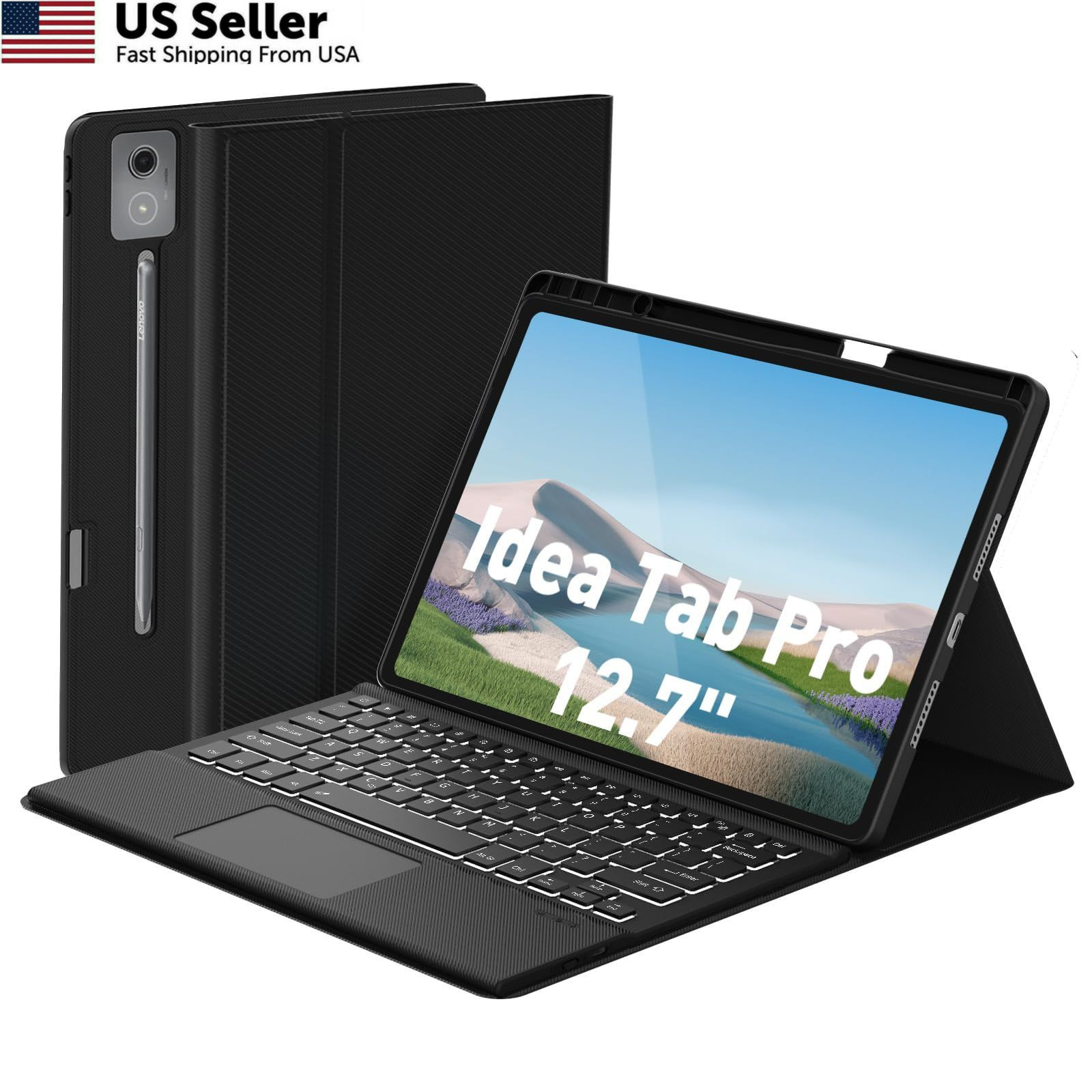 Keyboard Case Touch for Lenovo Idea Tab Pro 12.7" 2025, Bluetooth US Layout