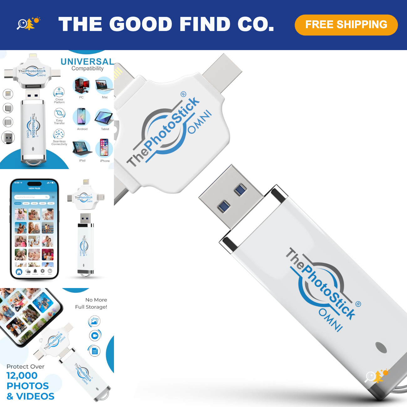 32GB Photo Backup Stick for iPhone, Android & PC - Easy Photo Storage Solution