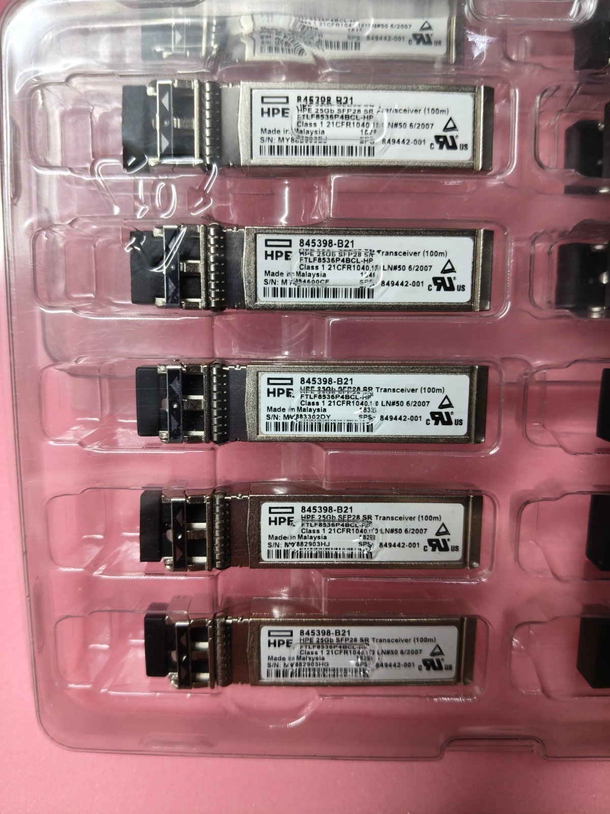 845398-B21 HPE 25GB SFP28 SR 100M 849442-001 FTLF8536P4BCL-HP Module