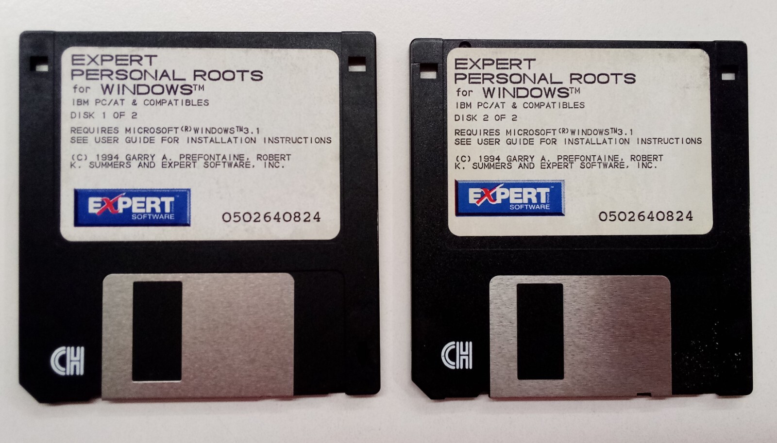 Expert Personal Roots Floppy Disks 3.5" for Windows 3.1 Vintage 1994 D