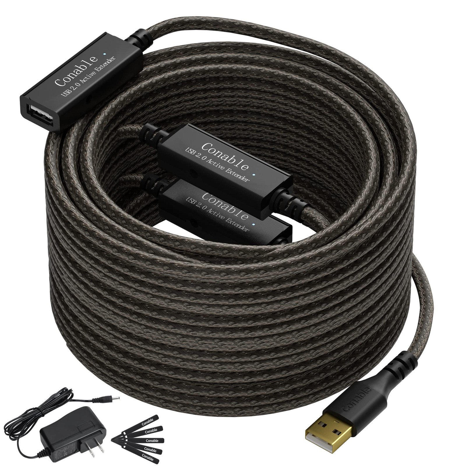 Active USB Extension Cable 150 Feet, 2.0 A Male to 150FT, Brown