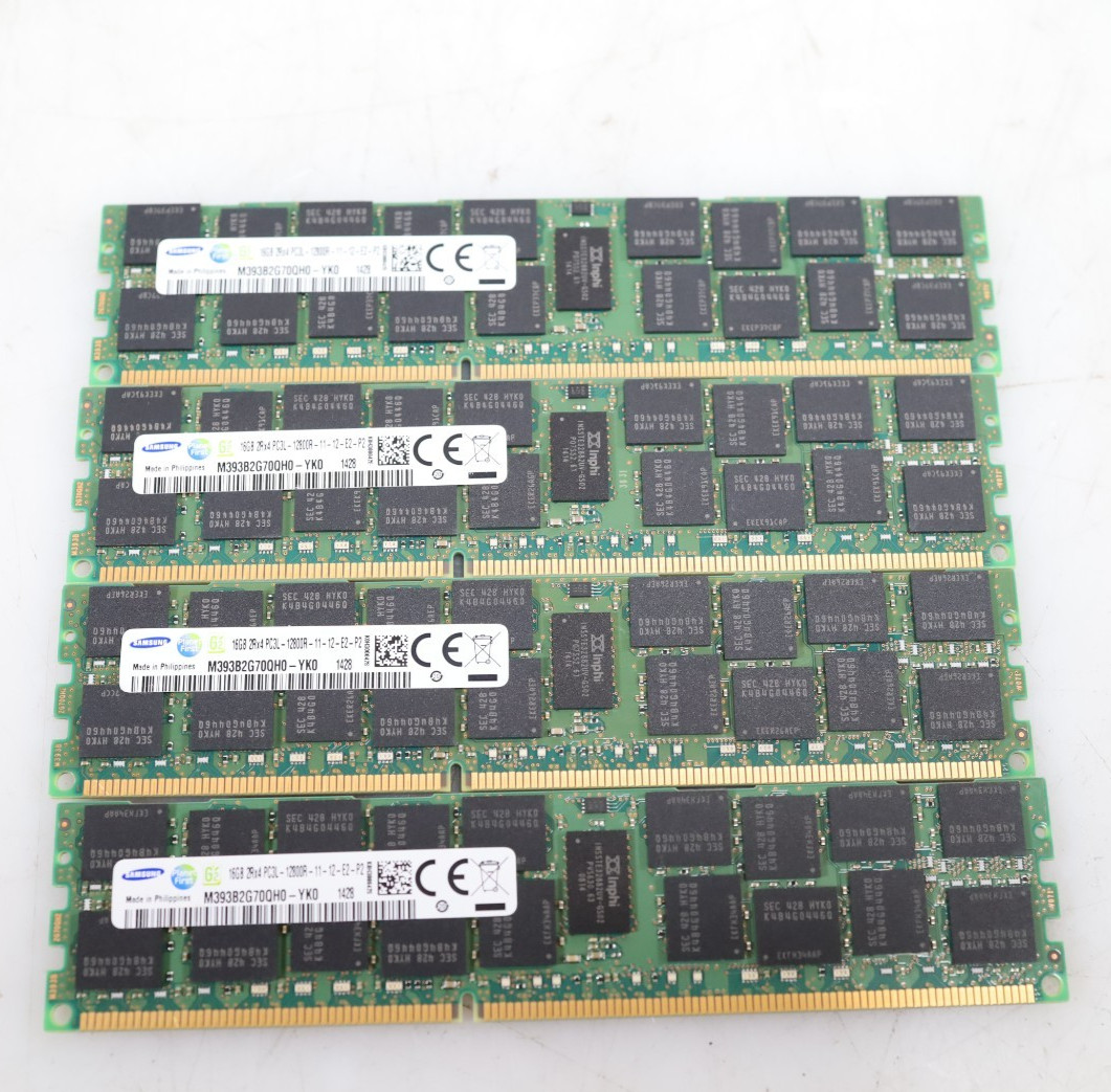Lot 4x 16GB (64GB) Samsung M393B2G70QH0-YK0 DDR3L PC3L-12800R Server Memory