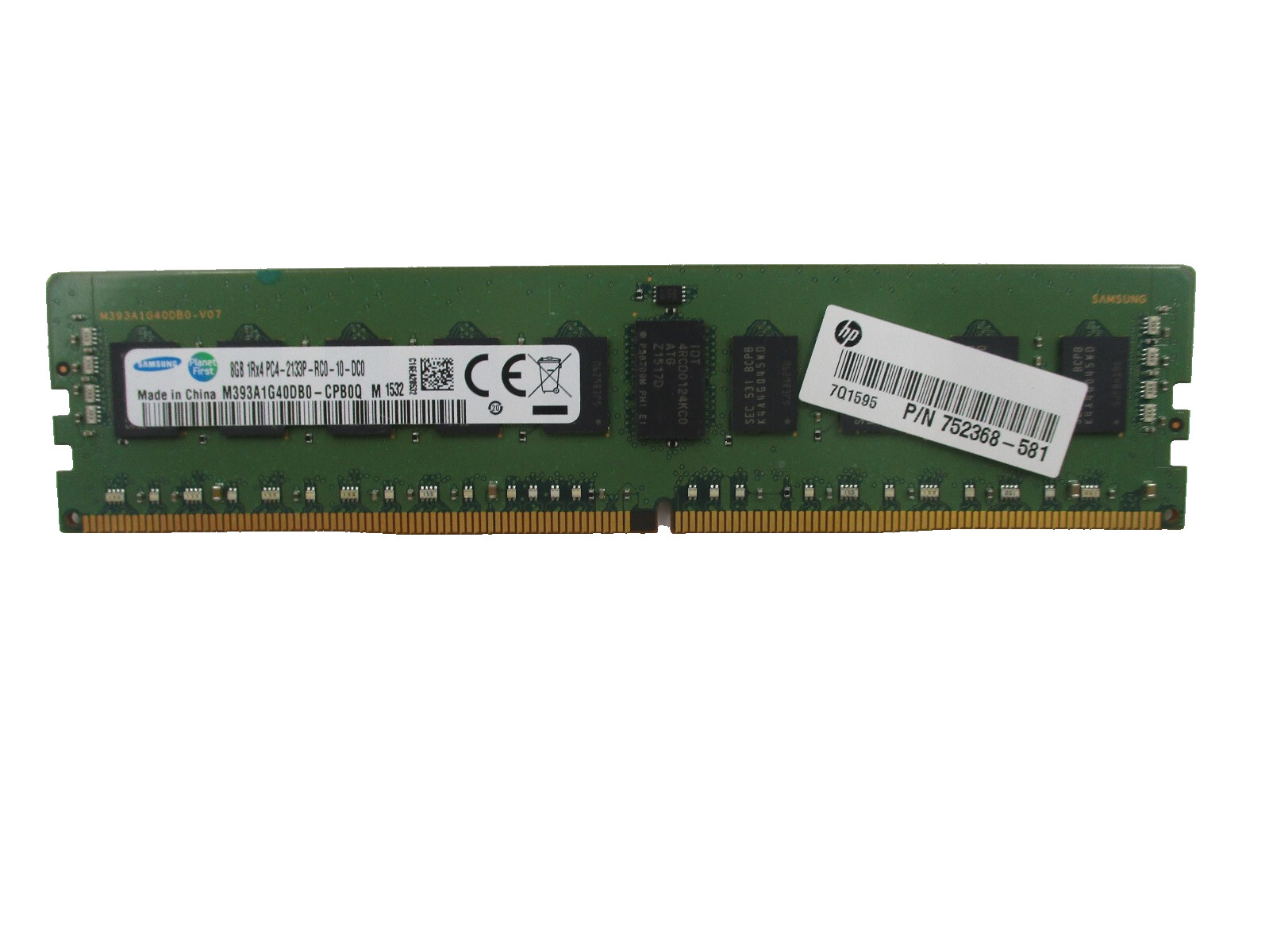 Samsung 8GB 1Rx4 PC4-2133P-RC0-10-DCO ECC  Server Memory M393A1G40DB0-CPB0Q