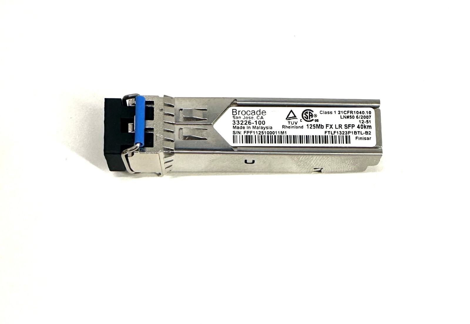 33226-100 Brocade 100FX-SFP-LR-OM E1MG-100FX-LR-OM 100Base-LR LC 40km over SMF