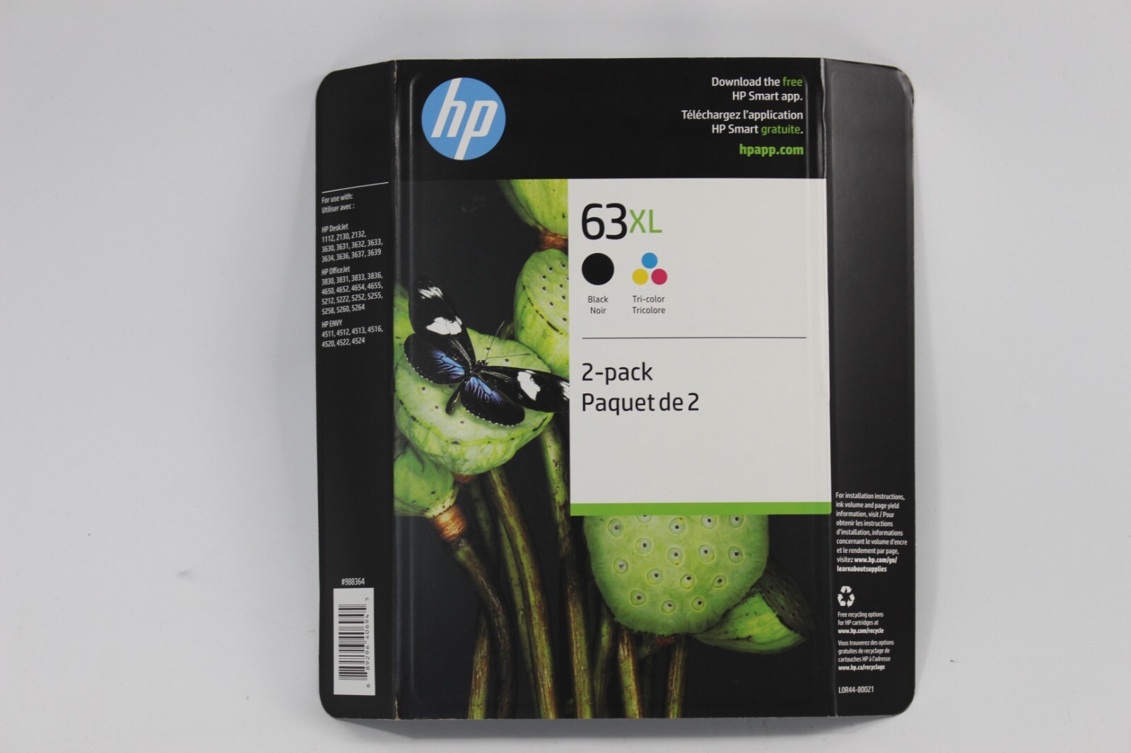 HP 63XL Combo Ink Cartridges 63XL Black Color 2pk NEW Genuine L0R44BN 09/2027+