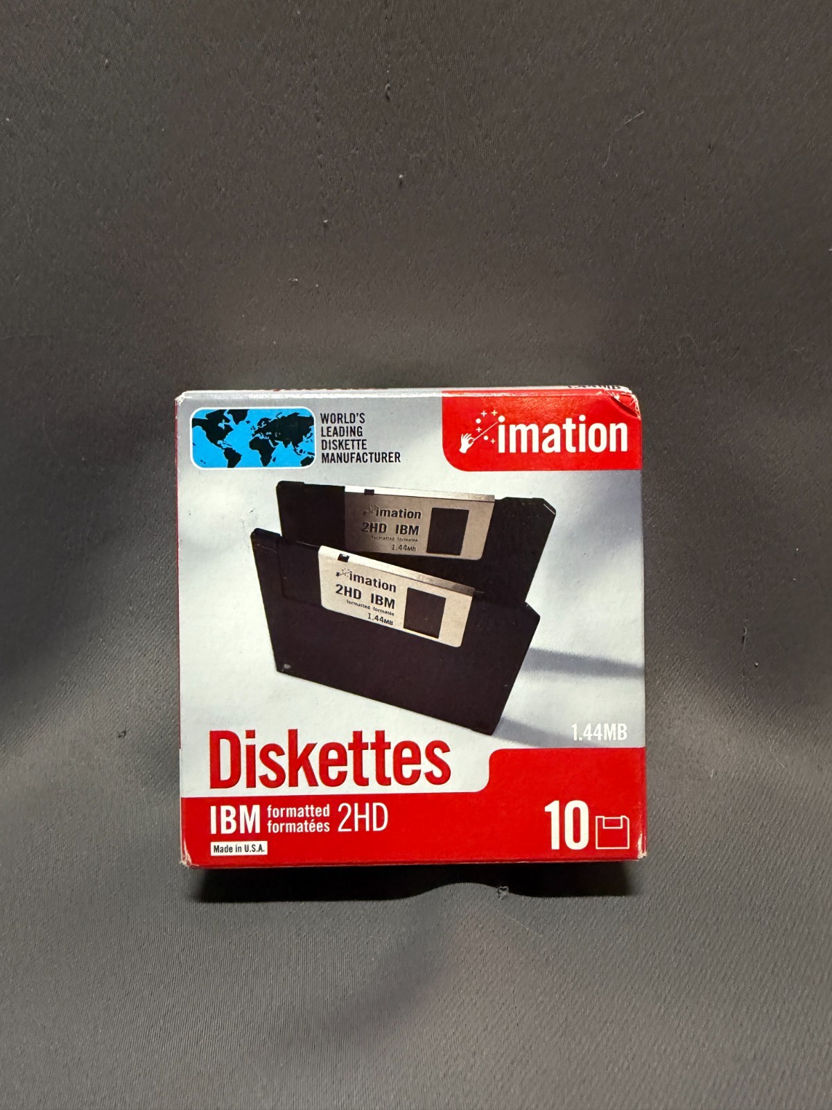 New/Sealed Genuine Imation IBM Formatted 2HD 1.44MB Diskettes (10 Pack)