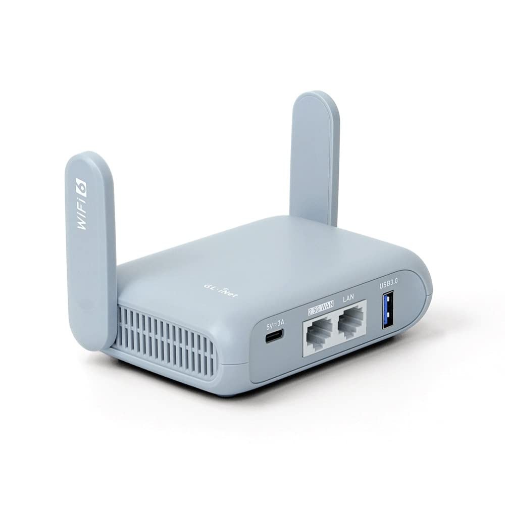 GL.iNet GL-MT3000 (Beryl AX) Portable Travel Router, Pocket Wi-Fi 6 Blue