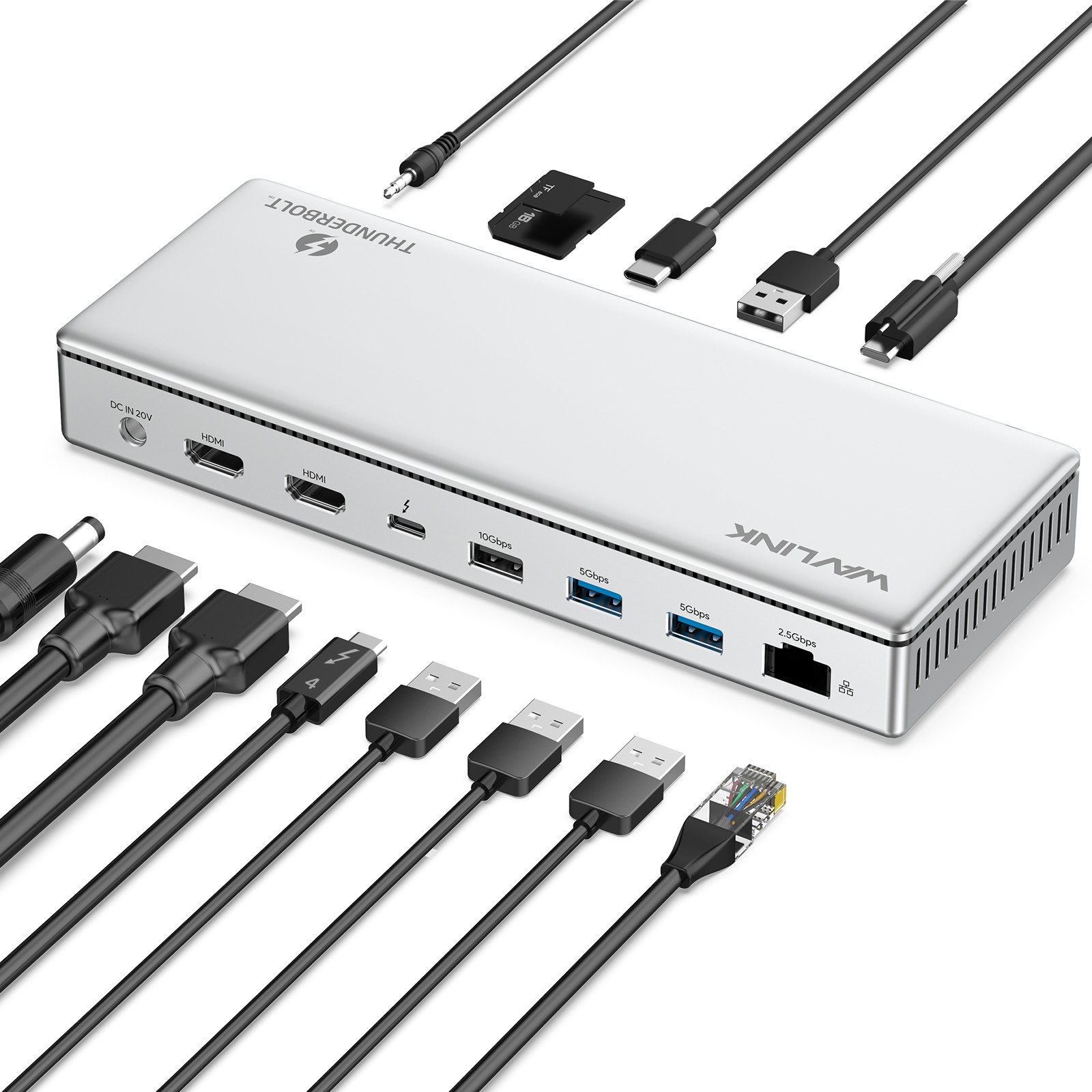 Thunderbolt 4 Docking Station Single 8K Triple 4K Display 96W PD 2.5G LAN Hub