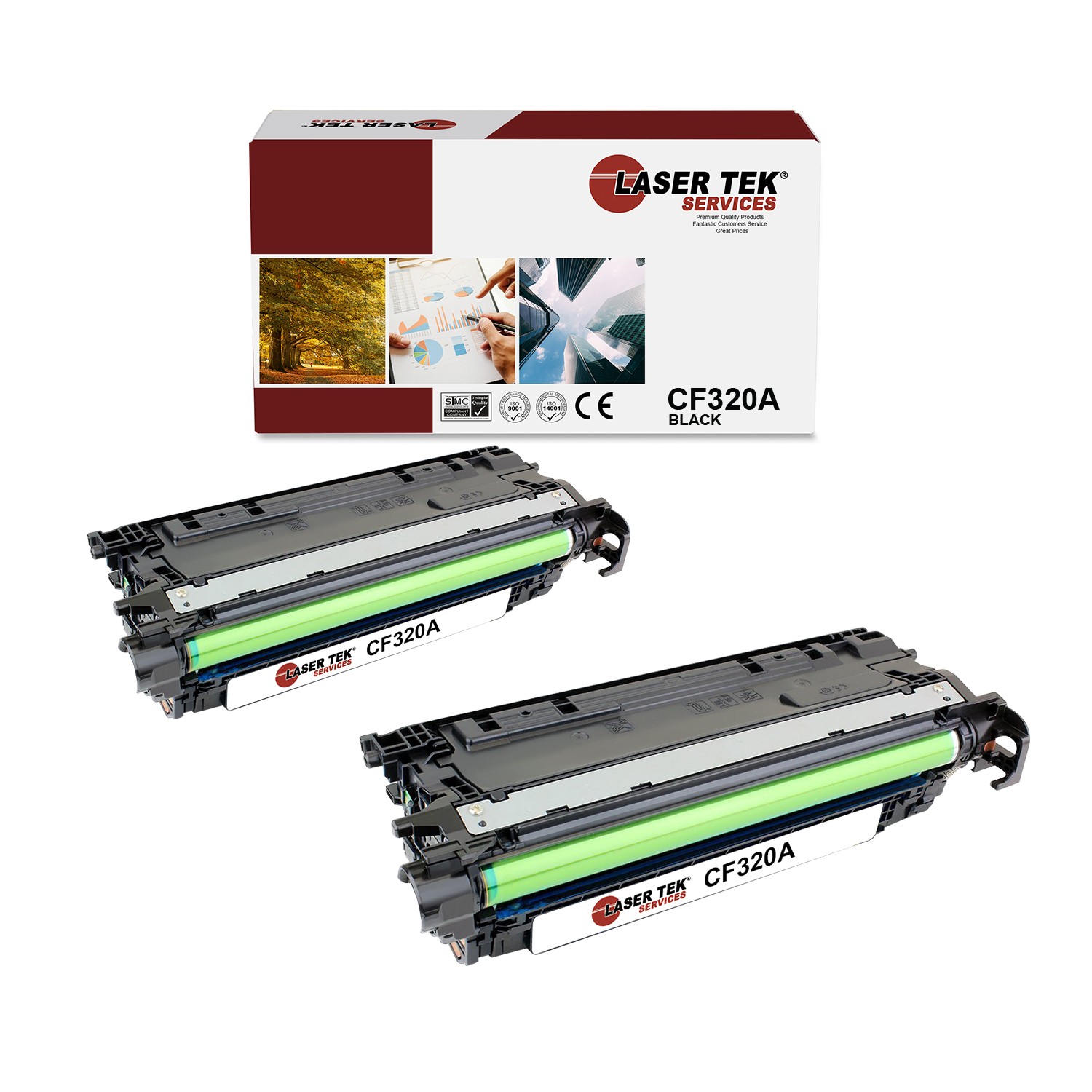 2Pk LTS 652A CF320A Black Compatible for HP LaserJet M651dn M651n M651xh Toner