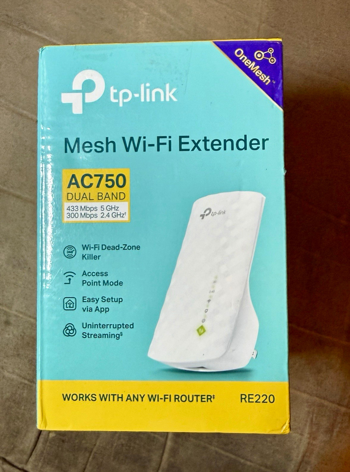 TP-Link RE220 AC750 Mesh WiFi Extender $55 Retail Value Dual Band 750Mbps
