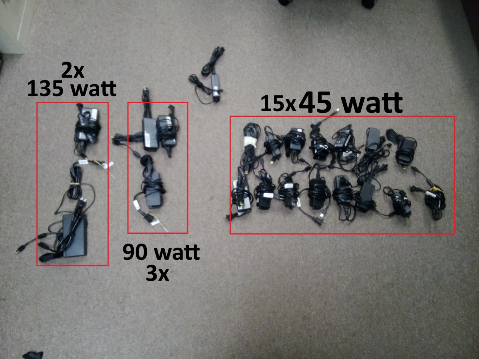 Bundle of 20 GENUINE Lenovo Thinkpad AC Adapter Charger