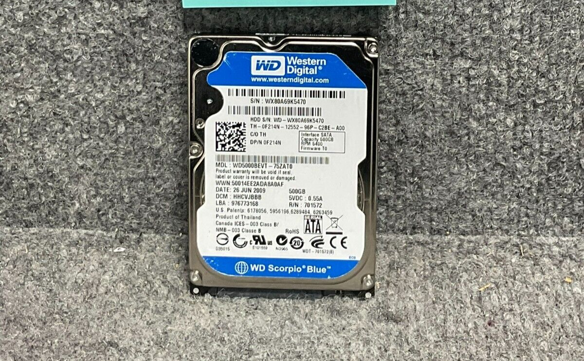 Western Digital WD5000BEVT 500GB 5400RPM 8MB SATA 2.5&amp;quot; Laptop Hard Driv