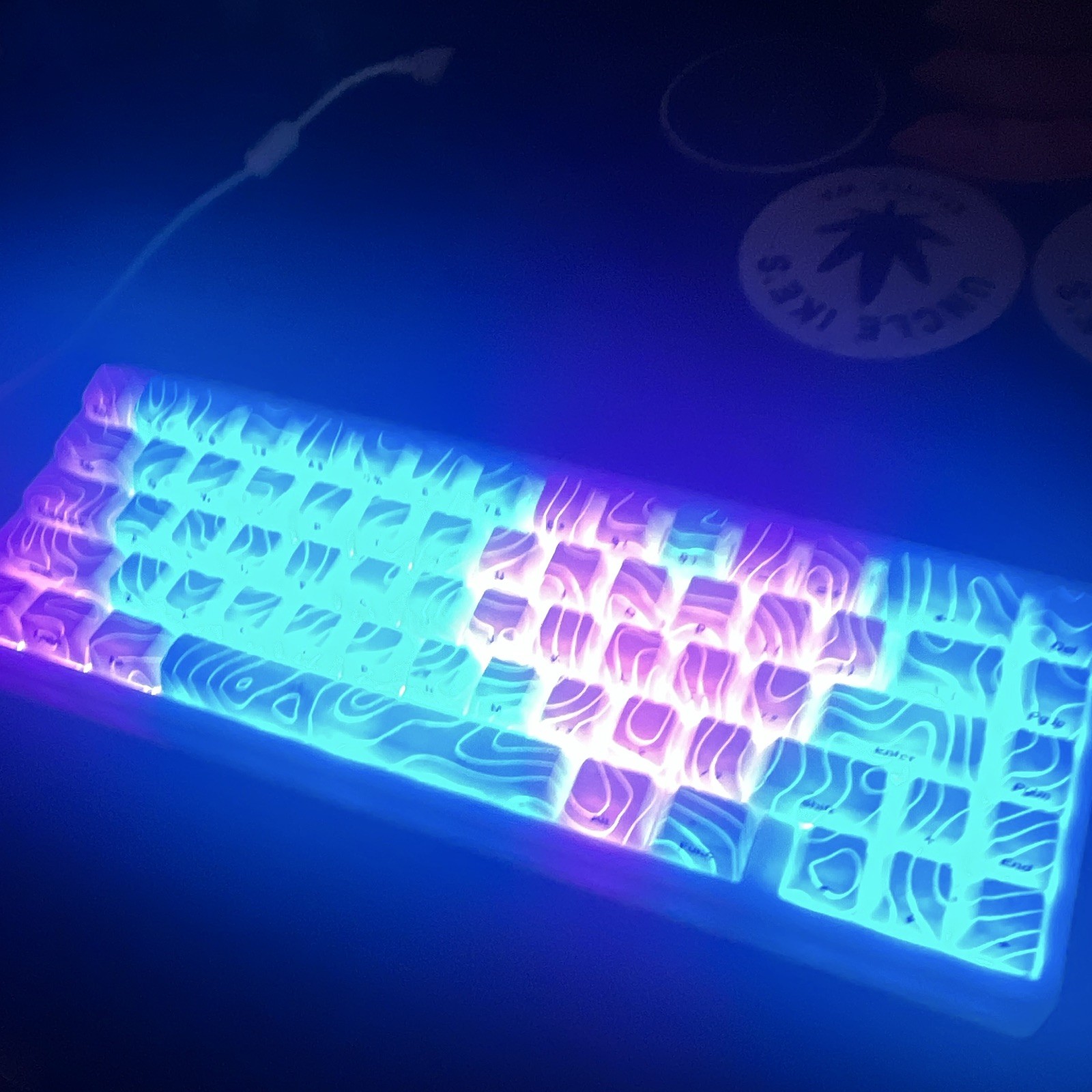 Clear Acrylic Mechanical RGB Illuminated Keyboard, Computer (Backlit)
